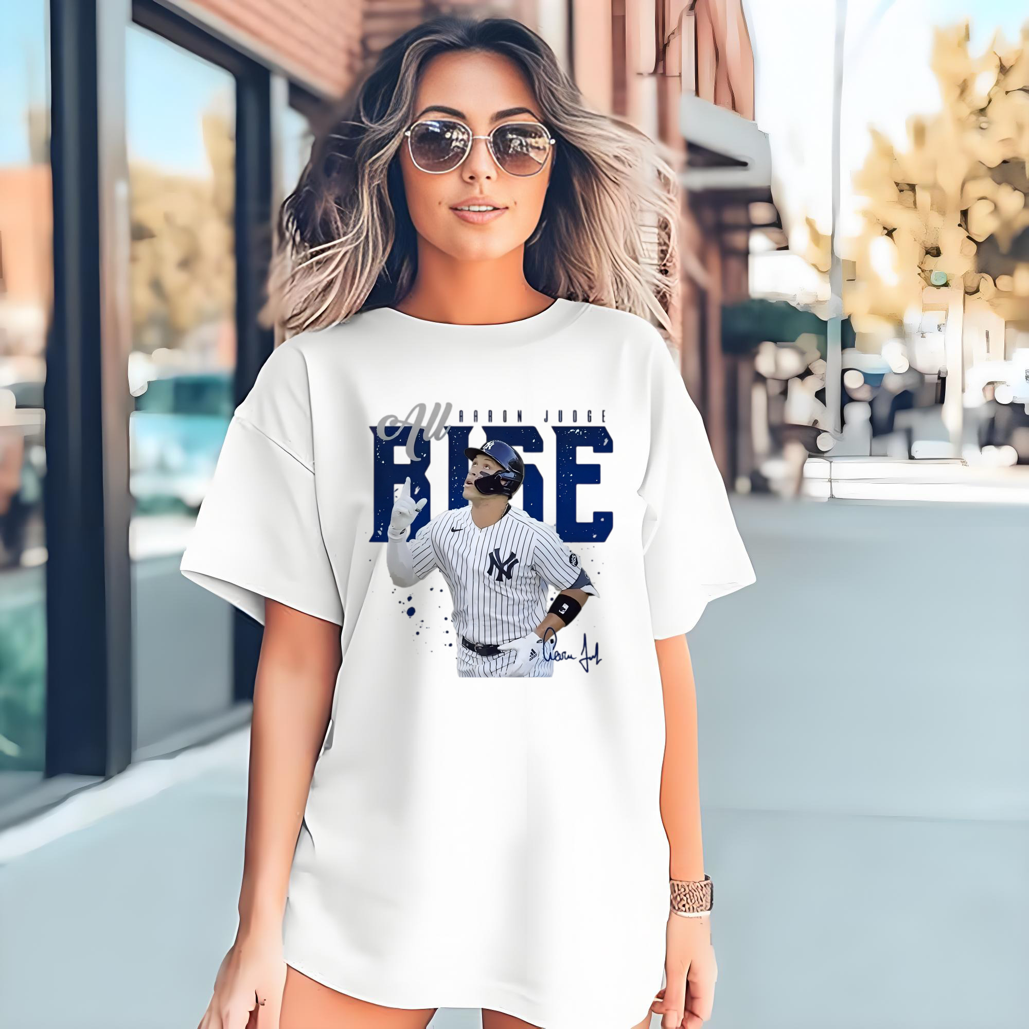 Aaron Judge 99 All Rise Combed Cotton T-Shirt 180g With Front Heat Transfer Print – Soft, Lightweight, Fitted Design – Stylish Casual Wear For Sports & Everyday Use