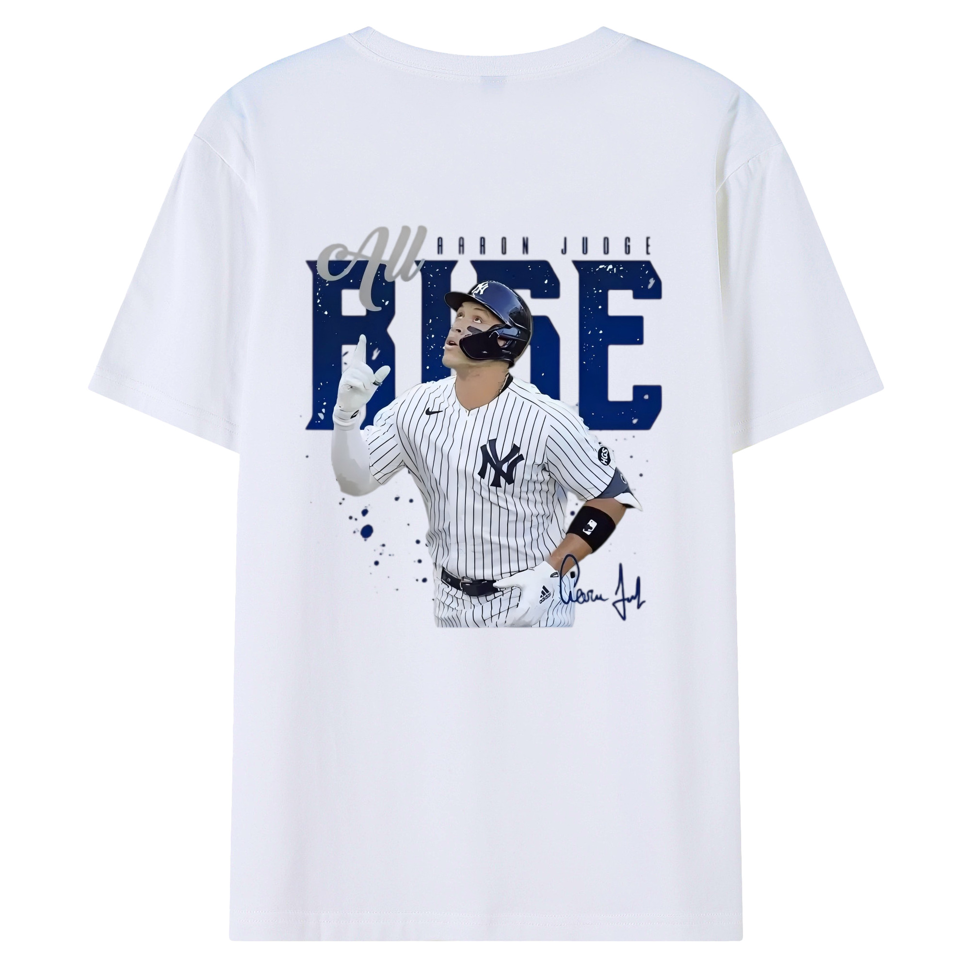 Aaron Judge 99 All Rise 180g Combed Cotton T-Shirt With Back Heat Transfer Print – Soft, Lightweight, Fitted Design – Stylish Casual Wear For Sports & Everyday Use
