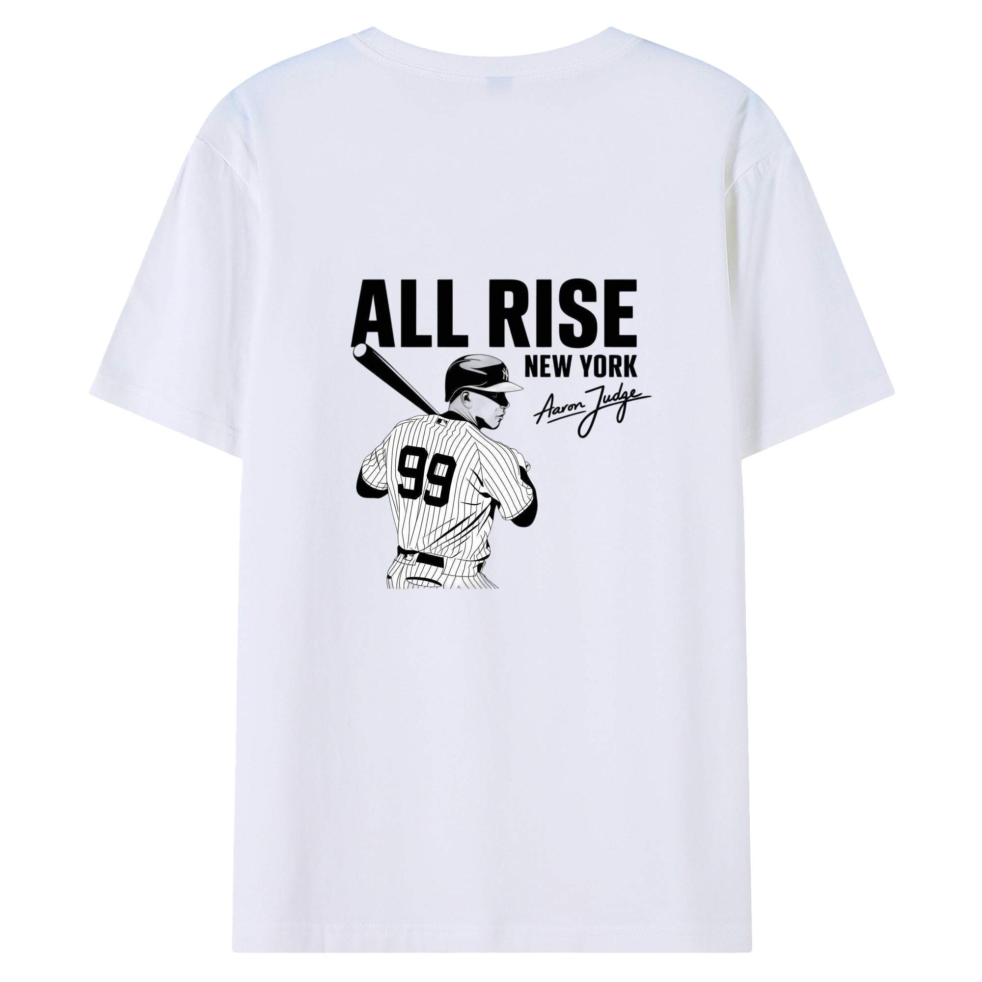 All Rise New York Aaron Judge 99 180g Combed Cotton T-Shirt With Back Heat Transfer Print – Soft, Lightweight, Fitted Design – Stylish Casual Wear For Sports & Everyday Use