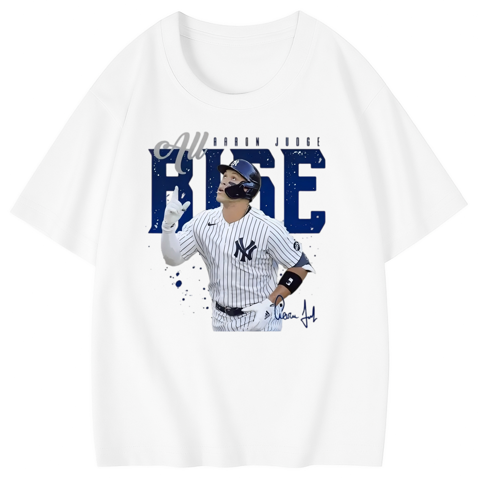 Aaron Judge 99 All Rise Combed Cotton Kids T-Shirt 180g With Front Heat Transfer Print – Soft, Lightweight, Side-Seamed Design – Stylish And Comfortable Casual Wear For Everyday Activities