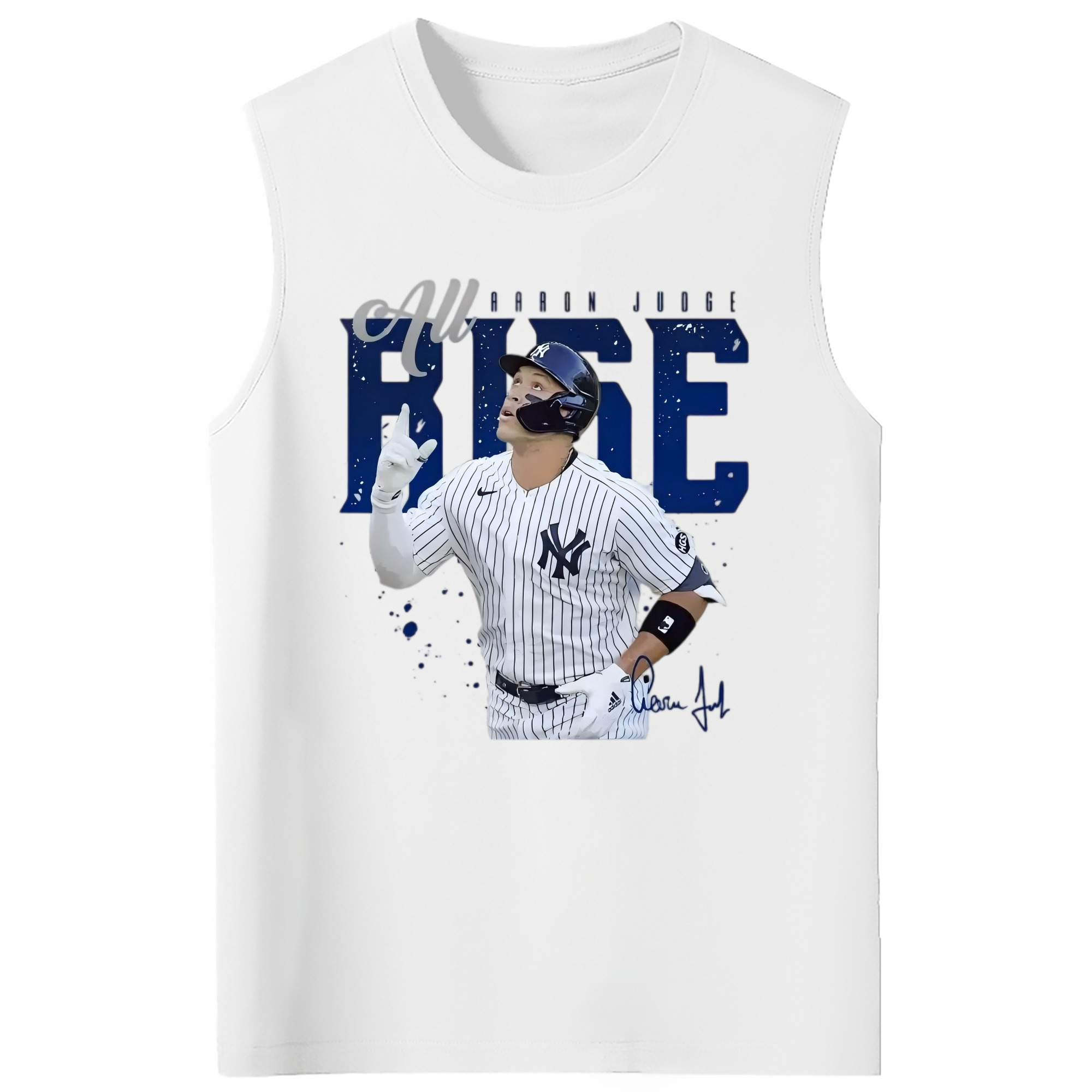 Aaron Judge 99 All Rise 210g Combed Cotton Tank Top With Front Heat Transfer Print – Soft, Lightweight, Fitted Design – Stylish & Comfortable Casual Wear For Sports & Everyday Use