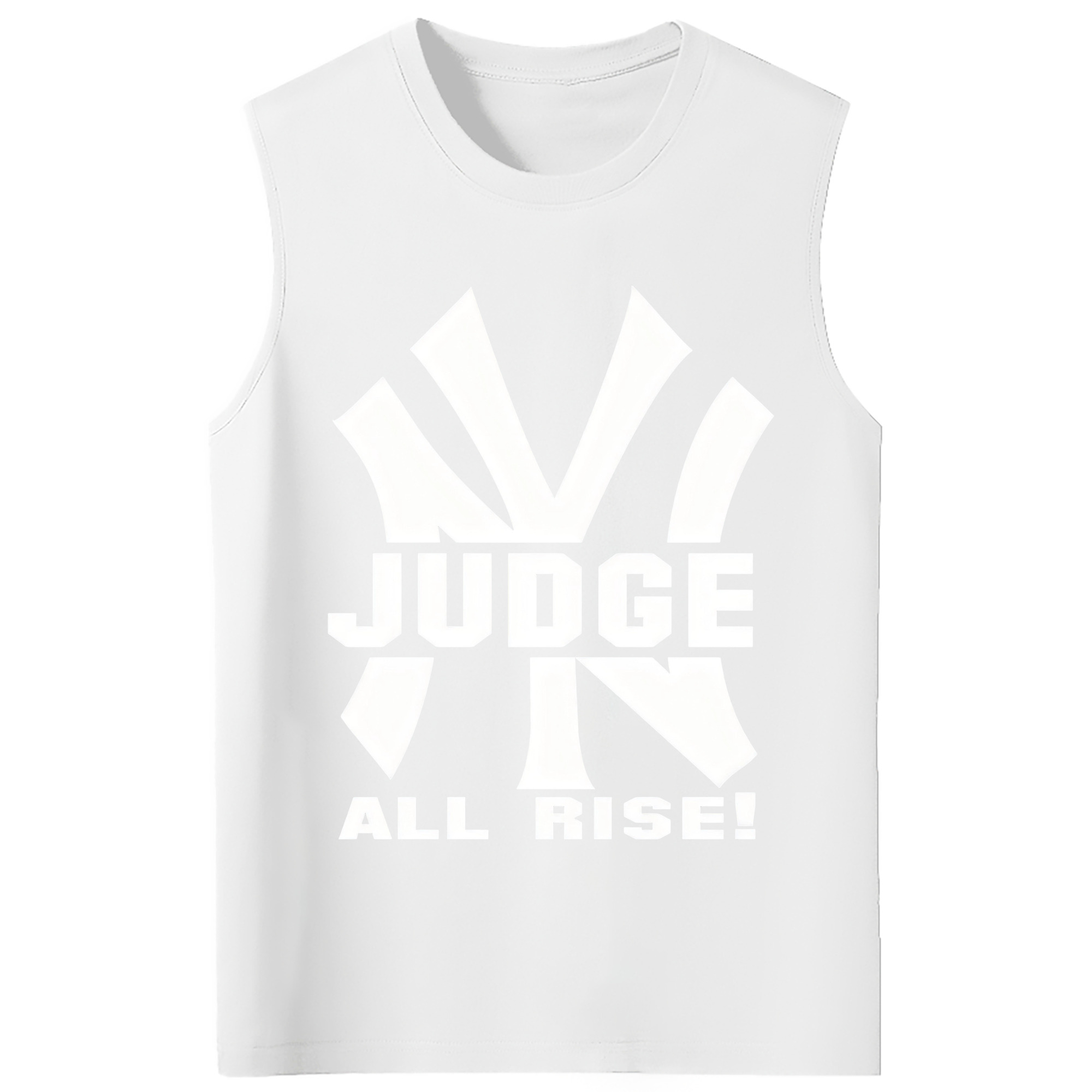 Aaron Judge 99 All Rise 210g Combed Cotton Tank Top With Front Heat Transfer Print – Soft, Lightweight, Fitted Design – Stylish & Comfortable Casual Wear For Sports & Everyday Use