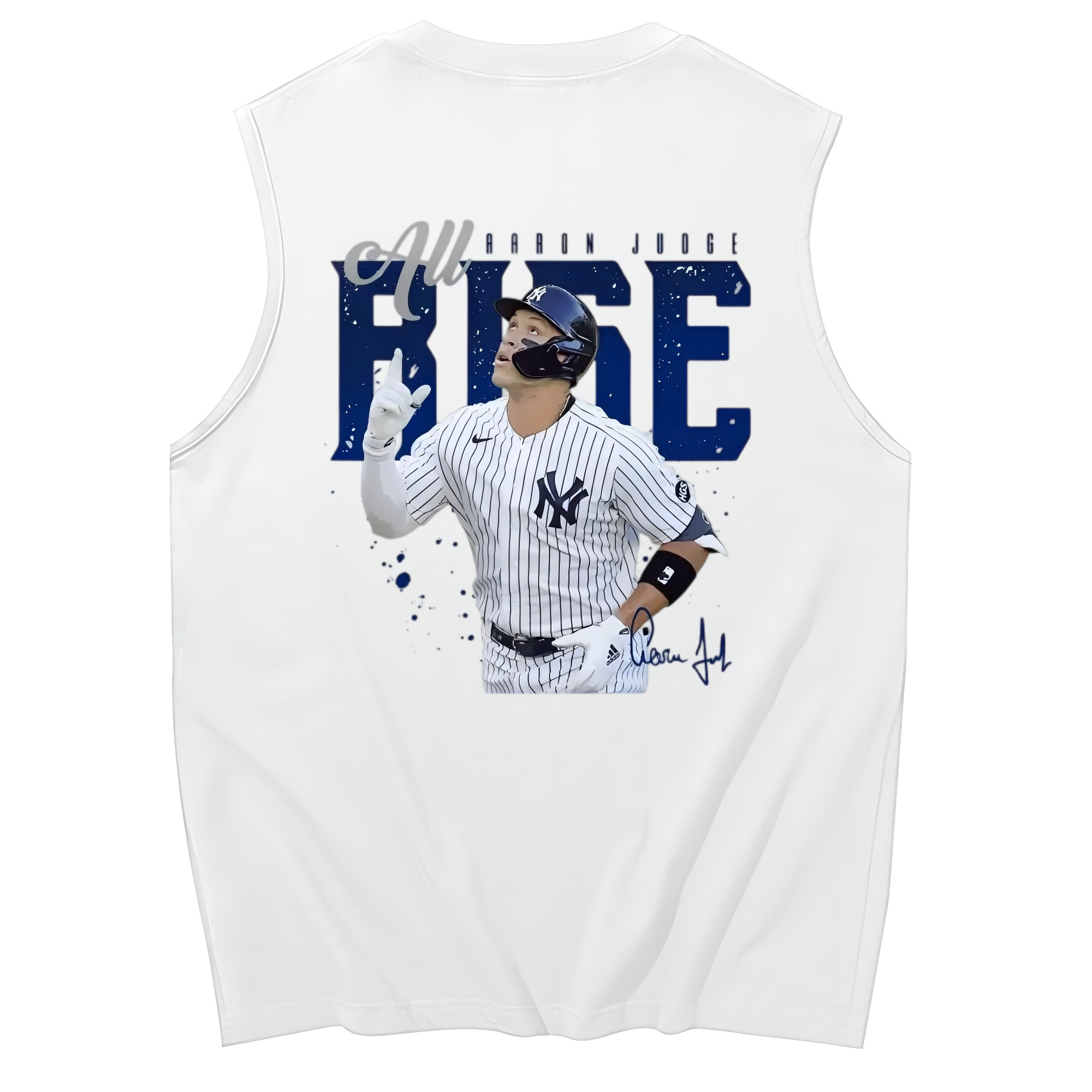 Aaron Judge 99 All Rise 230g Pure Cotton Tank Top With Back Heat Transfer Print – Soft, Lightweight, Fitted Design – Stylish & Comfortable Casual Wear For Sports & Everyday Use