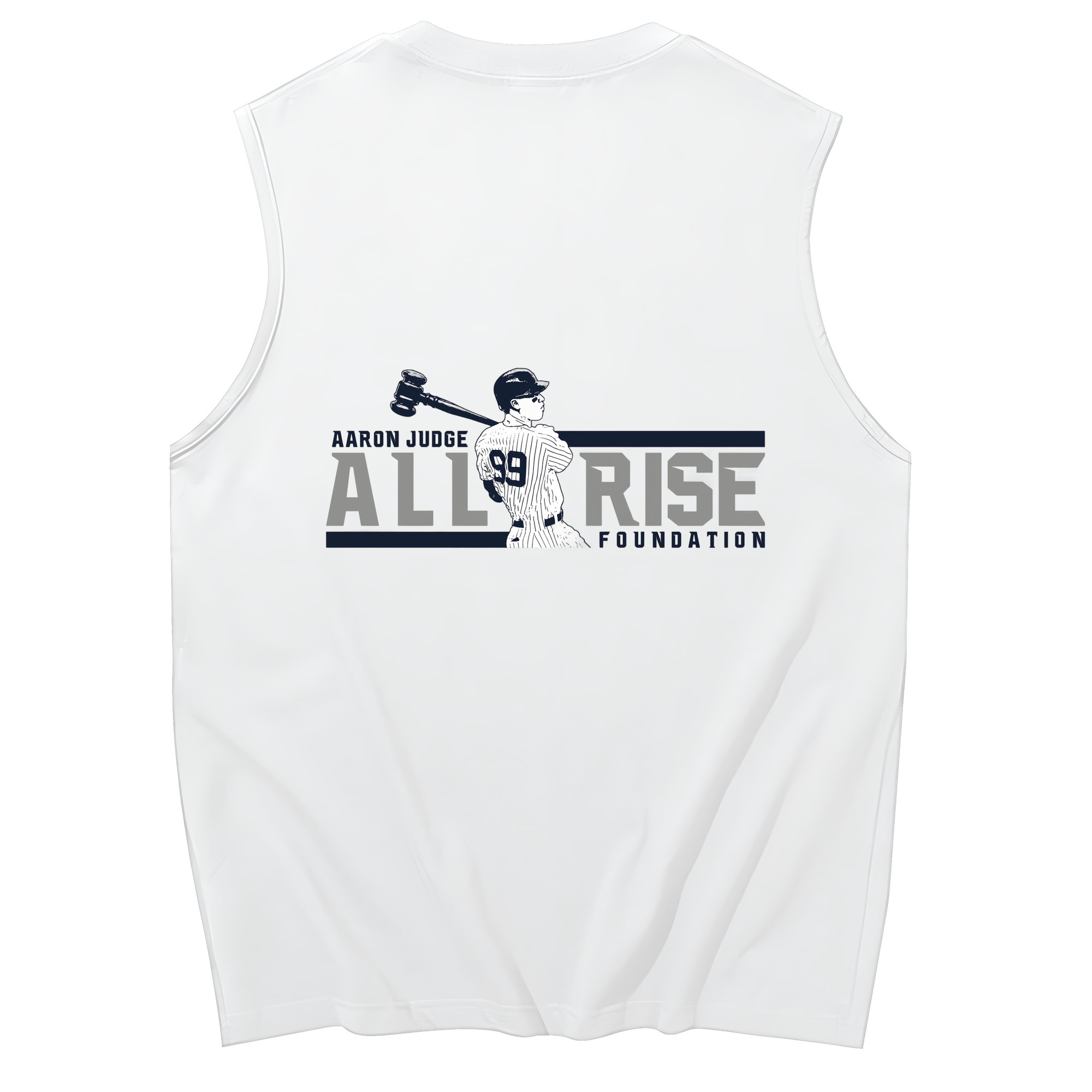 Aaron Judge All Rise Foundation Logo 230g Pure Cotton Tank Top With Back Heat Transfer Print – Soft, Lightweight, Fitted Design – Stylish & Comfortable Casual Wear For Sports & Everyday Use