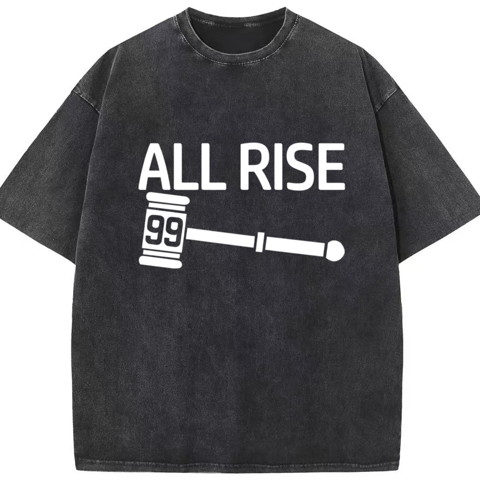 All Rise 99 Aaron Judge Washed Vintage Look 230g Cotton Oversized T-Shirt With Front Heat Transfer Print – Soft, Lightweight, Stylish Fit – Comfortable Casual Wear For Sports & Everyday Use