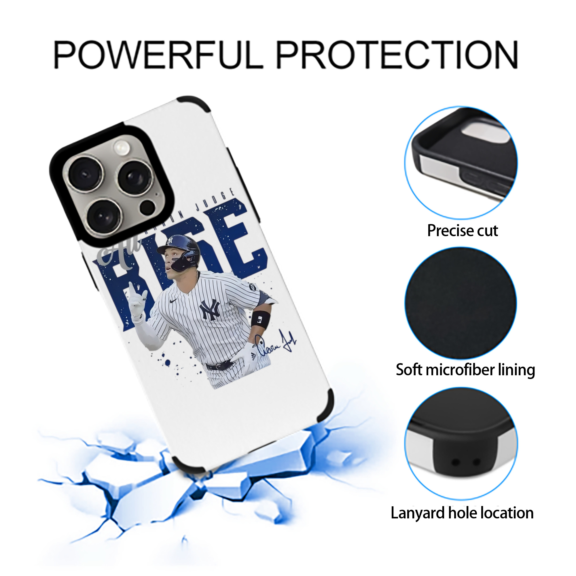 Aaron Judge 99 All Rise IPhone 15 Pro Max PU Leather Case – Soft Lining, 360° Protection – Precise Fit, 3D Buttons, Easy Charging – Anti-Yellowing, Easy To Clean