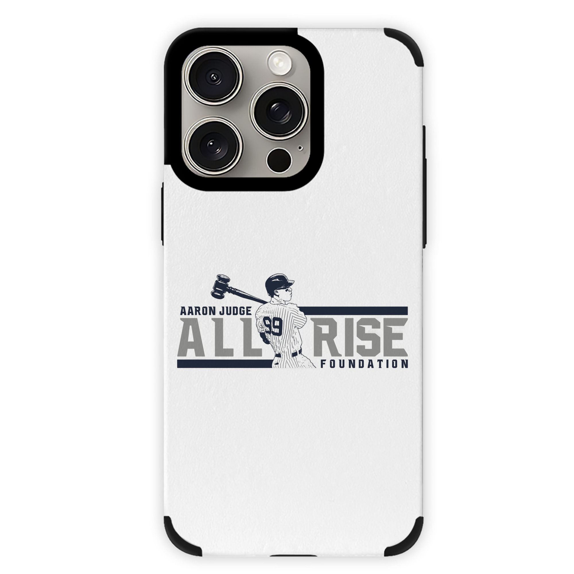 Aaron Judge All Rise Foundation Logo IPhone 15 Pro Max PU Leather Case – Soft Lining, 360° Protection – Precise Fit, 3D Buttons, Easy Charging – Anti-Yellowing, Easy To Clean