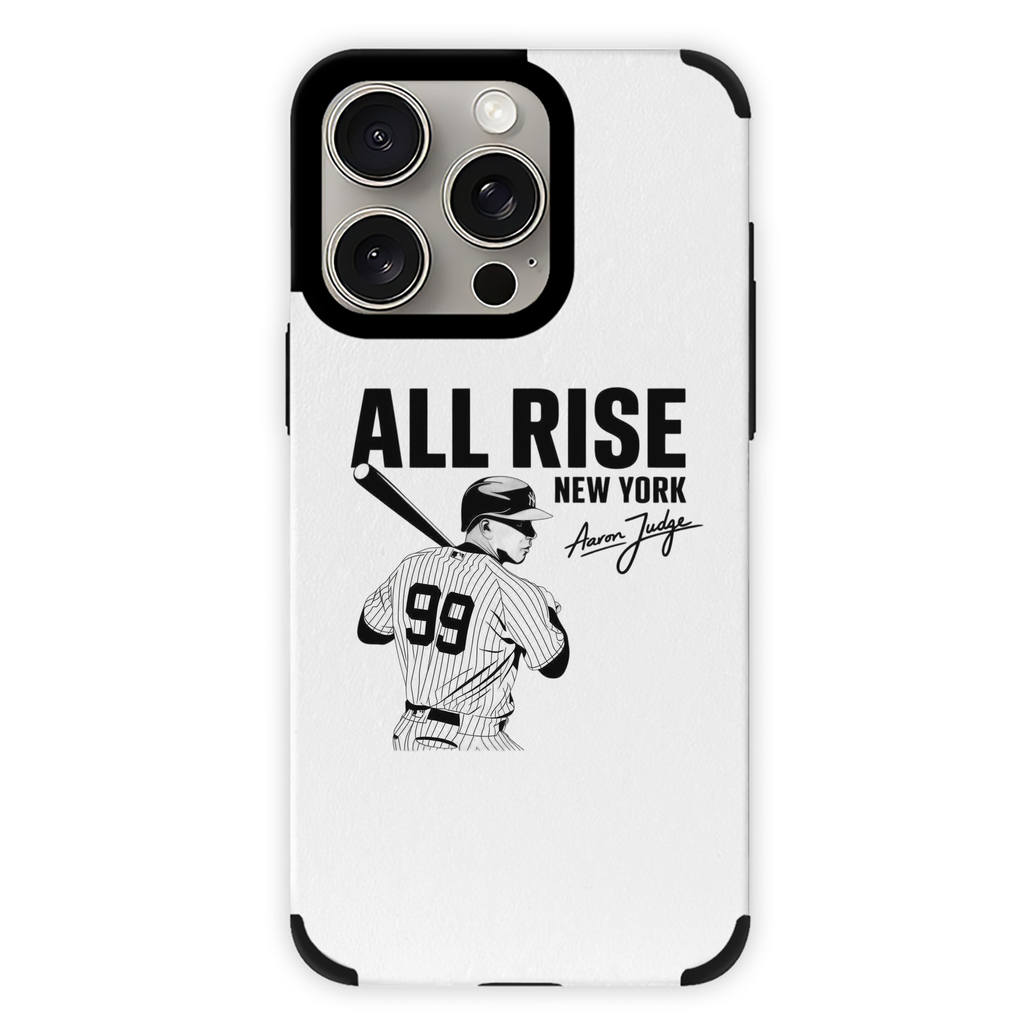 All Rise New York Aaron Judge 99 IPhone 15 Pro Max PU Leather Case – Soft Lining, 360° Protection – Precise Fit, 3D Buttons, Easy Charging – Anti-Yellowing, Easy To Clean