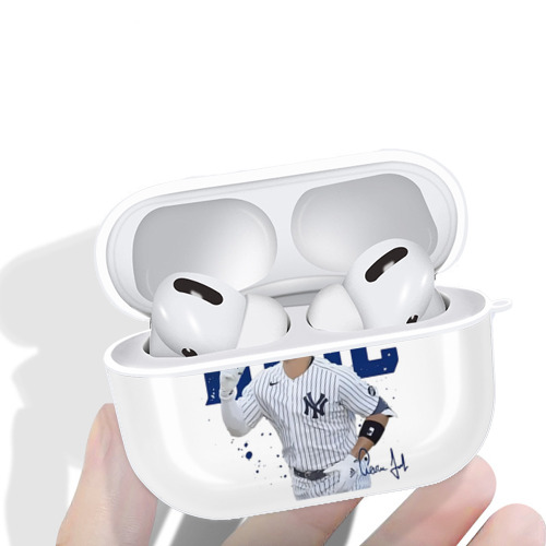 Aaron Judge 99 All Rise AirPods Pro Hard Case White With Keychain, Durable Flexible PC, Precise Cutouts, Anti-Fingerprint, Yellowing & Scratch Resistant, Full Protection, Washable