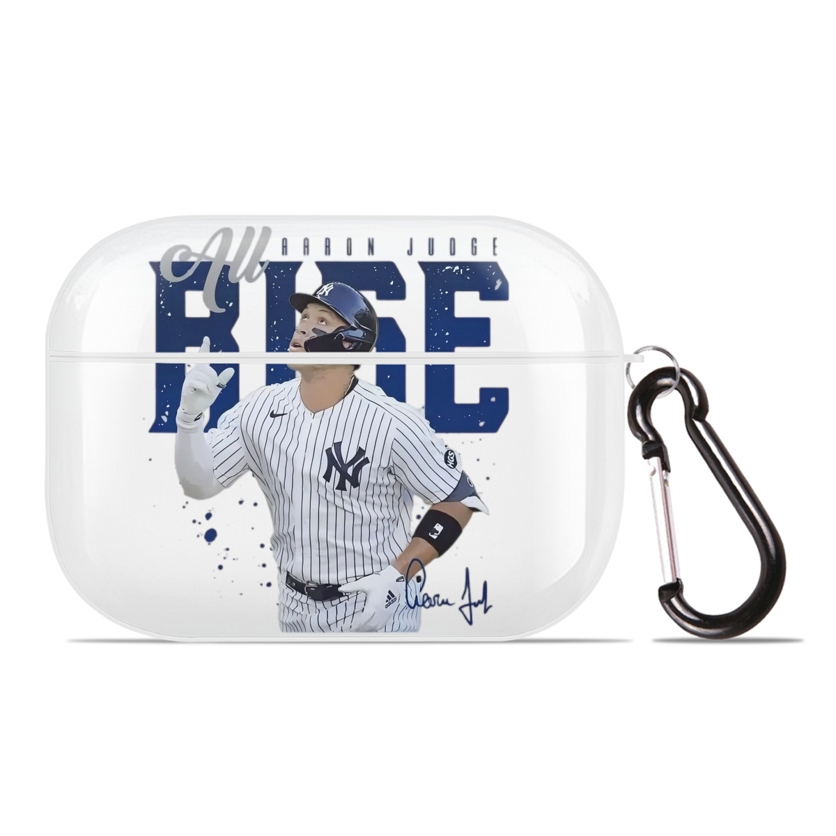 Aaron Judge 99 All Rise AirPods Pro Hard Case White With Keychain, Durable Flexible PC, Precise Cutouts, Anti-Fingerprint, Yellowing & Scratch Resistant, Full Protection, Washable