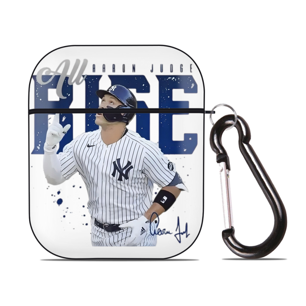 Aaron Judge 99 All Rise AirPods 2 Case Hard Shell Black, Flexible PC Material, Precise Cutouts, Full Protection, Anti-Fingerprint, Washable, Includes Keychain – Durable & Slim Design