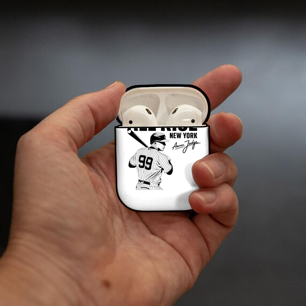 All Rise New York Aaron Judge 99 AirPods 2 Case Hard Shell Black, Flexible PC Material, Precise Cutouts, Full Protection, Anti-Fingerprint, Washable, Includes Keychain – Durable & Slim Design