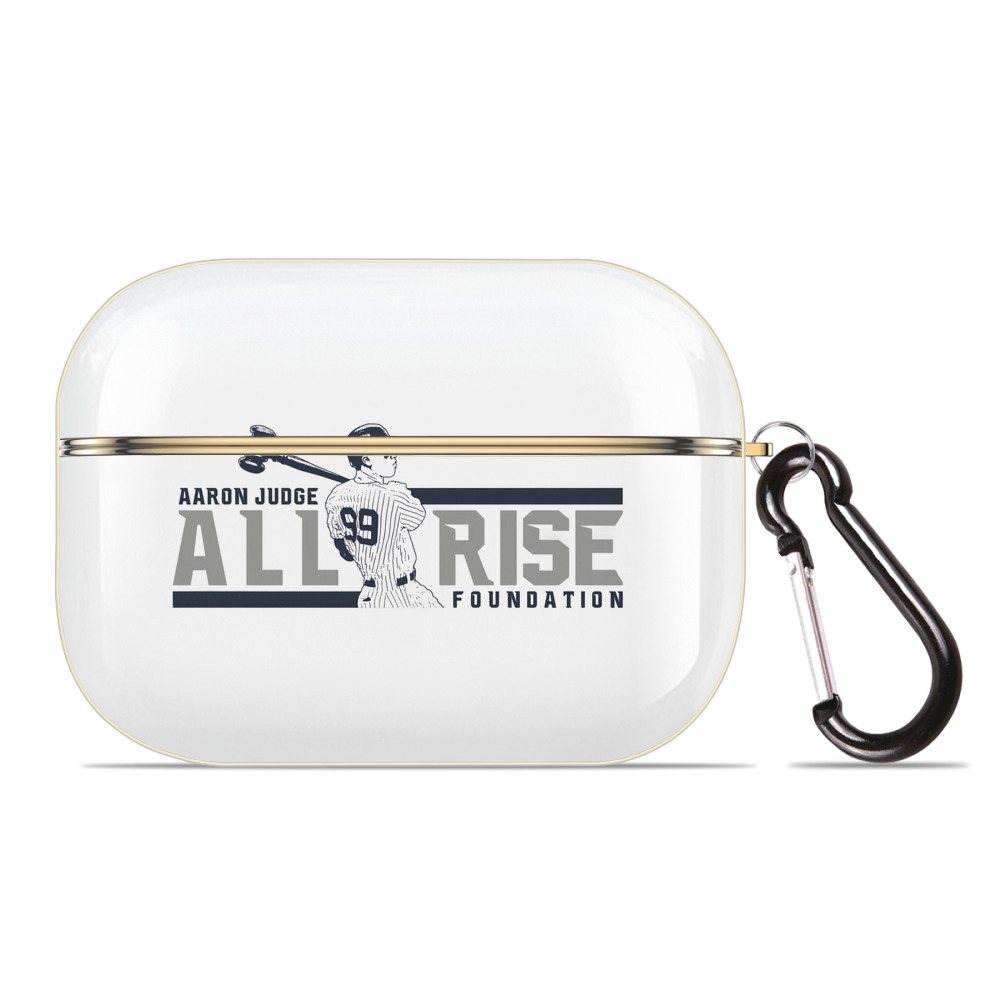 Aaron Judge All Rise Foundation Logo Luxury Gold AirPods Pro Case With Keychain, Flexible PC Material, Full Protection, Precise Cutouts, Anti-Fingerprint, Washable, Durable Design