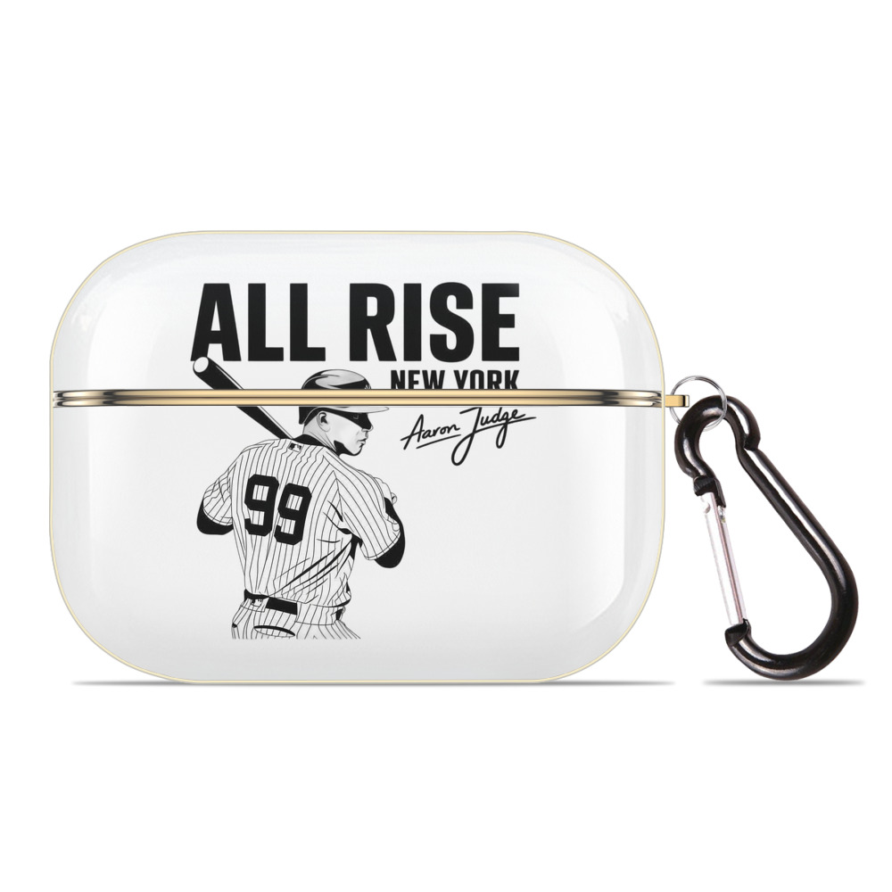 All Rise New York Aaron Judge 99 Luxury Gold AirPods Pro Case With Keychain, Flexible PC Material, Full Protection, Precise Cutouts, Anti-Fingerprint, Washable, Durable Design
