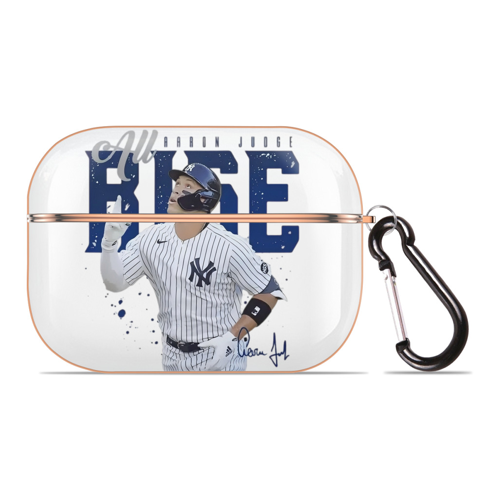 Aaron Judge 99 All Rise AirPods Pro Protective Case Rose Gold, Flexible PC Material, Precise Fit, Anti-Slip Cover, Full Protection, Fingerprint Resistant, Washable With Keychain
