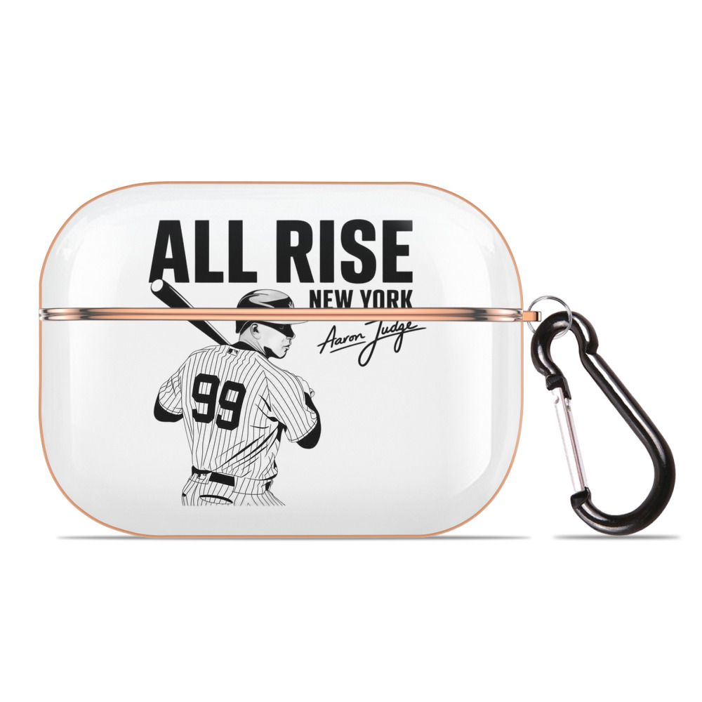All Rise New York Aaron Judge 99 AirPods Pro Protective Case Rose Gold, Flexible PC Material, Precise Fit, Anti-Slip Cover, Full Protection, Fingerprint Resistant, Washable With Keychain