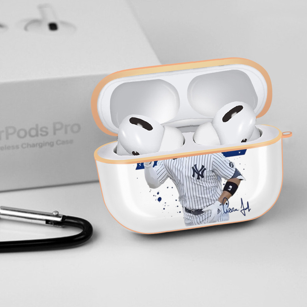 Aaron Judge 99 All Rise AirPods Pro Protective Case Rose Gold, Flexible PC Material, Precise Fit, Anti-Slip Cover, Full Protection, Fingerprint Resistant, Washable With Keychain