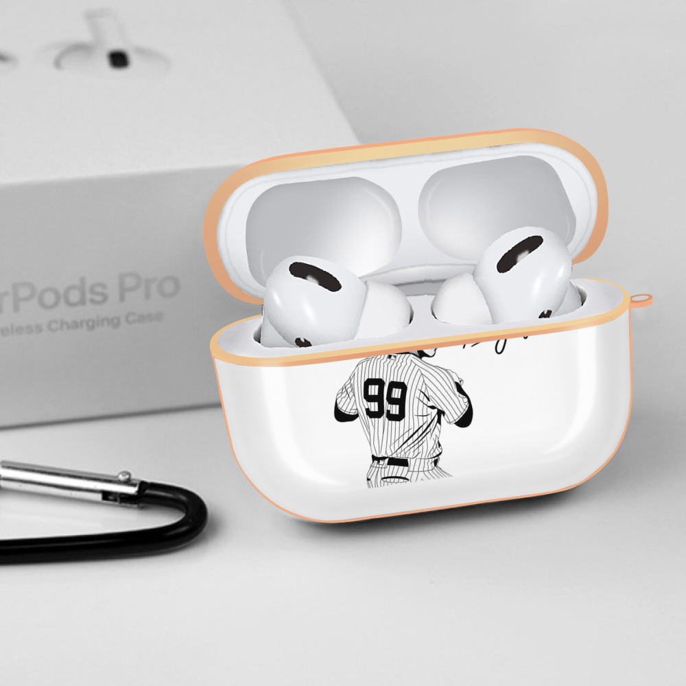 All Rise New York Aaron Judge 99 AirPods Pro Protective Case Rose Gold, Flexible PC Material, Precise Fit, Anti-Slip Cover, Full Protection, Fingerprint Resistant, Washable With Keychain