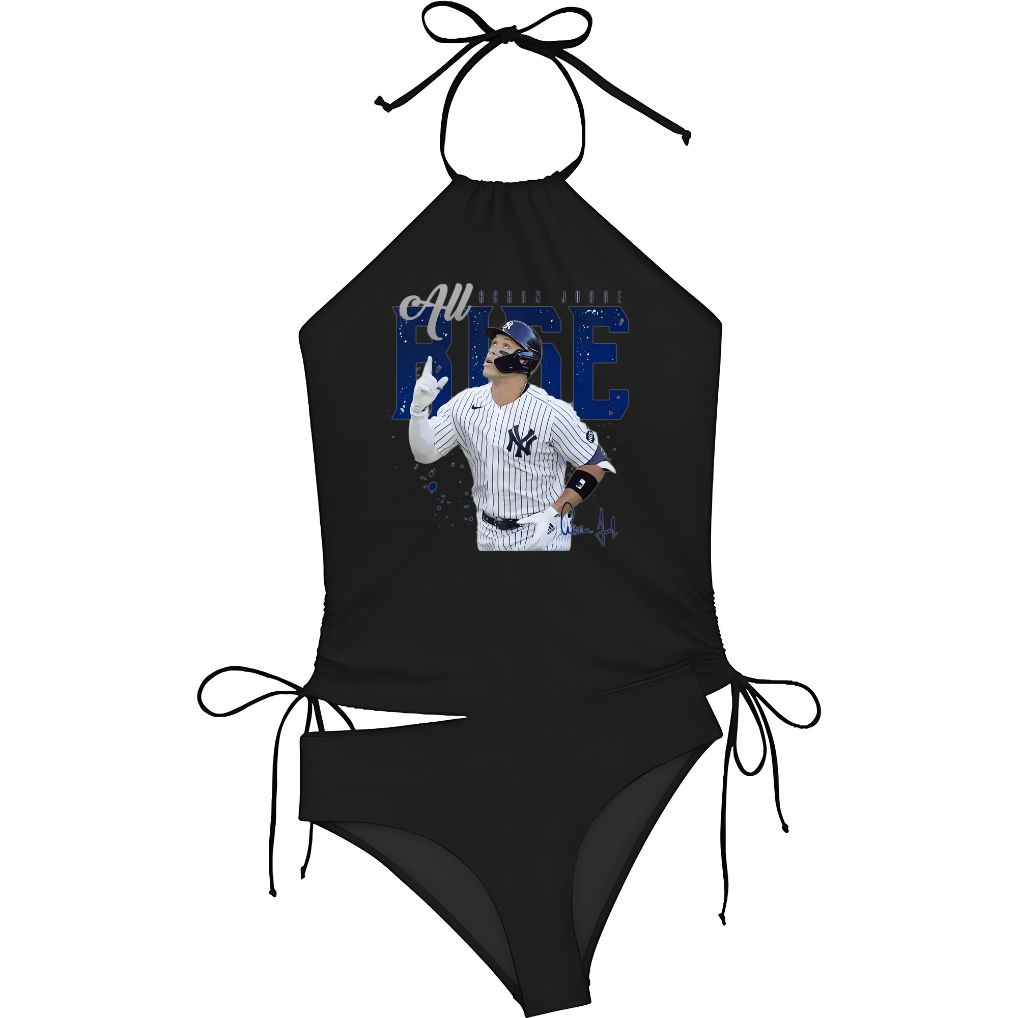 Aaron Judge 99 All Rise Women's Heat Transfer Printed Two-Piece Bikini Set – Sexy One-Shoulder Top & Triangle Bottom, Soft Nylon-Spandex, Perfect for Beach, Pool & Vacation