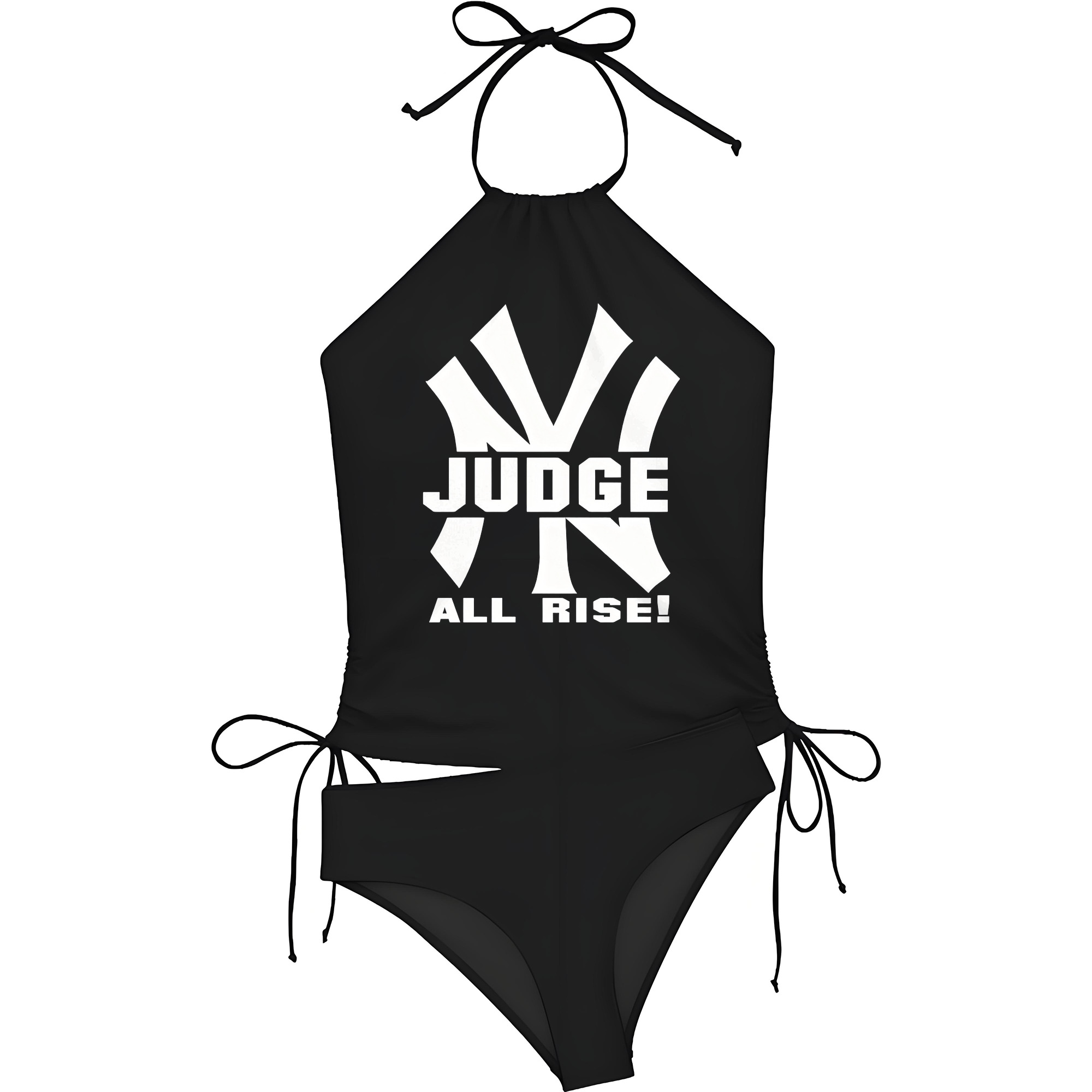 Aaron Judge 99 All Rise Women's Heat Transfer Printed Two-Piece Bikini Set – Sexy One-Shoulder Top & Triangle Bottom, Soft Nylon-Spandex, Perfect for Beach, Pool & Vacation