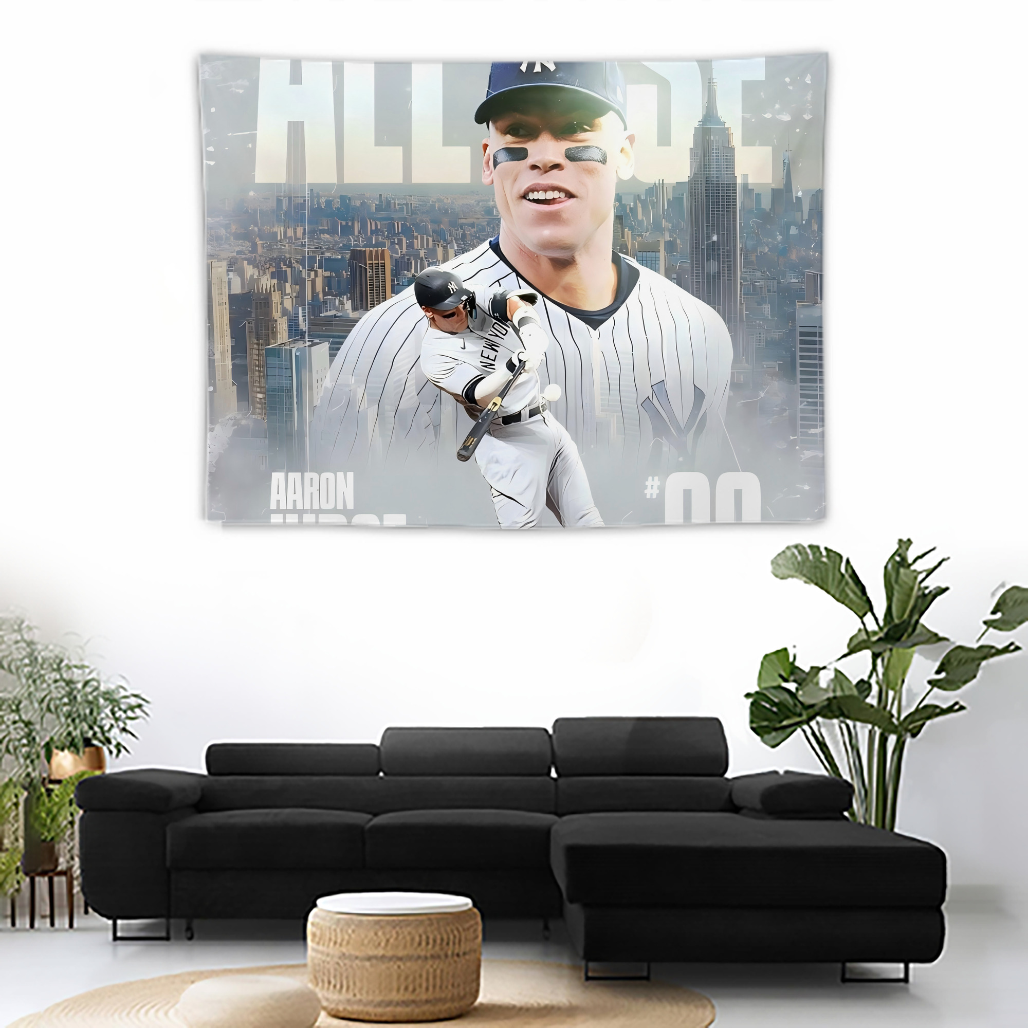 Aaron Judge 99 All Rise Wall Tapestry For Bedroom Aesthetic – Boho Style Polyester Fabric Wall Hanging With Hooks – 60 X 90 Inch Large Size, Lightweight, Durable, Easy To Hang