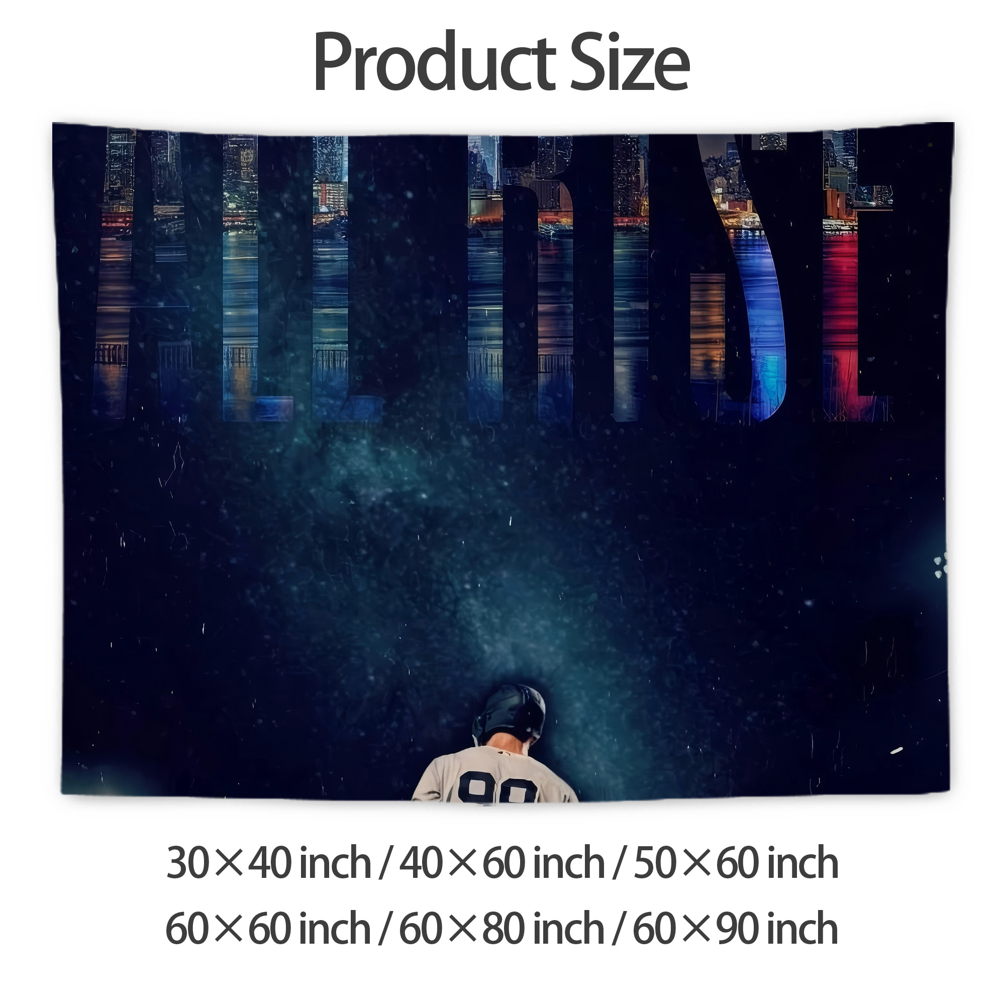 Aaron Judge 99 All Rise Wall Tapestry For Bedroom Aesthetic – Boho Style Polyester Fabric Wall Hanging With Hooks – 60 X 90 Inch Large Size, Lightweight, Durable, Easy To Hang