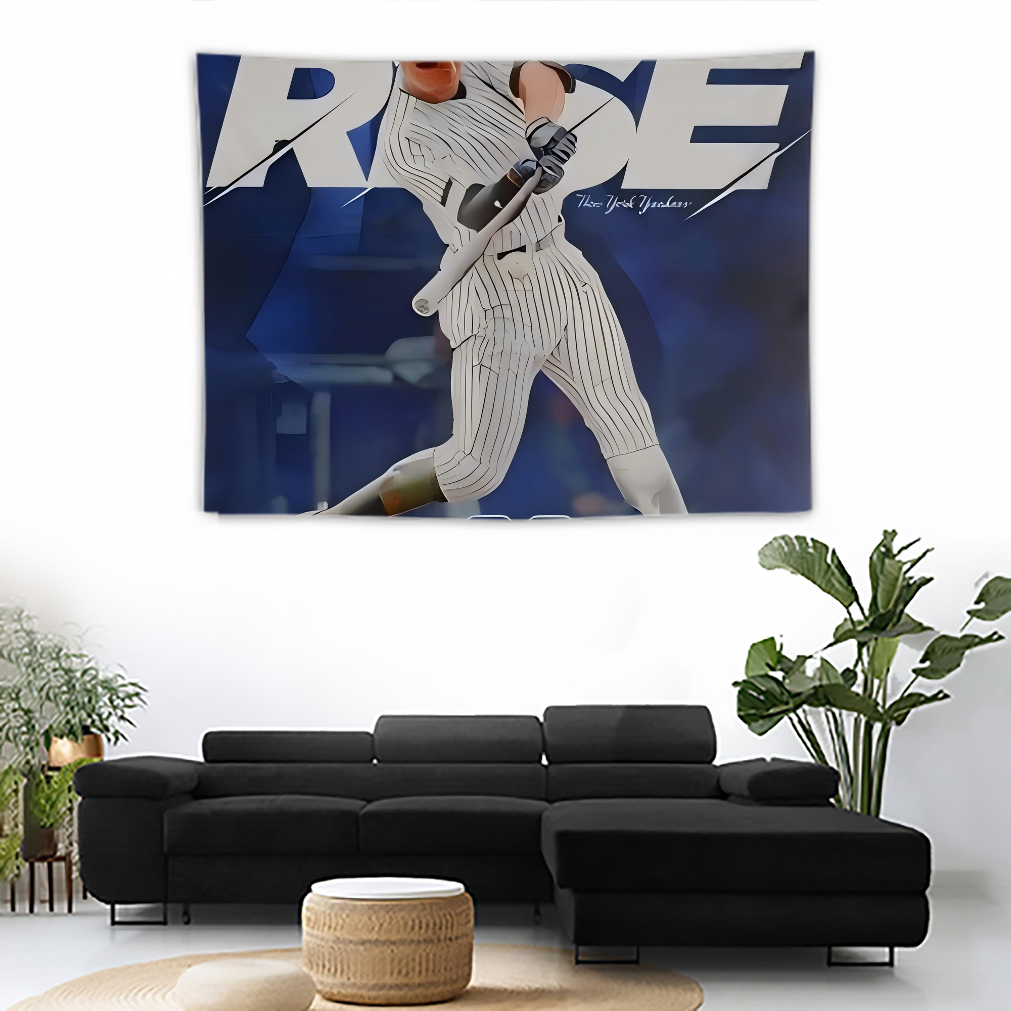 Aaron Judge 99 All Rise Wall Tapestry For Bedroom Aesthetic – Boho Style Polyester Fabric Wall Hanging With Hooks – 60 X 90 Inch Large Size, Lightweight, Durable, Easy To Hang