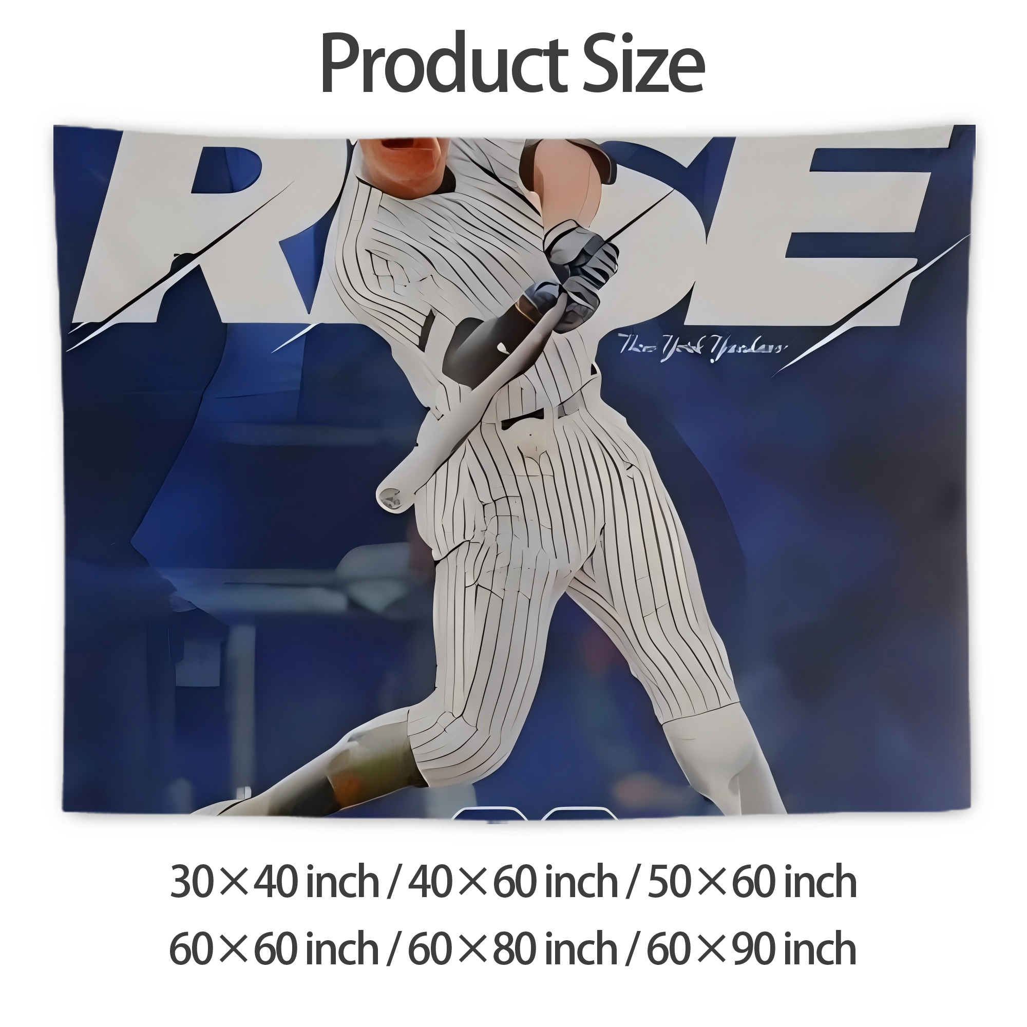 Aaron Judge 99 All Rise Wall Tapestry For Bedroom Aesthetic – Boho Style Polyester Fabric Wall Hanging With Hooks – 60 X 90 Inch Large Size, Lightweight, Durable, Easy To Hang