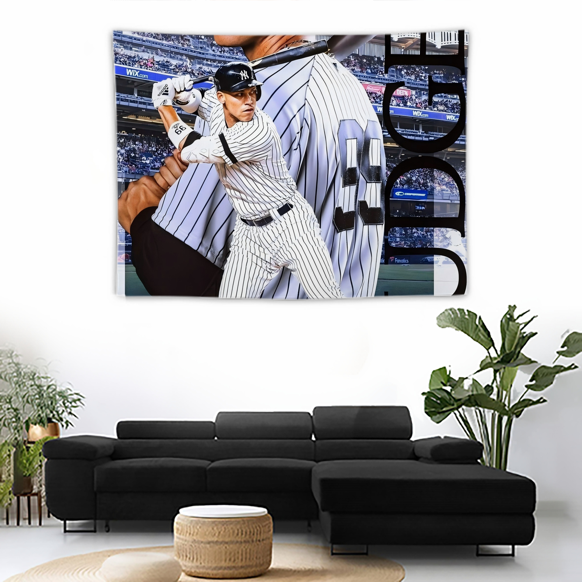 Aaron Judge 99 All Rise Wall Tapestry For Bedroom Aesthetic – Boho Style Polyester Fabric Wall Hanging With Hooks – 60 X 90 Inch Large Size, Lightweight, Durable, Easy To Hang