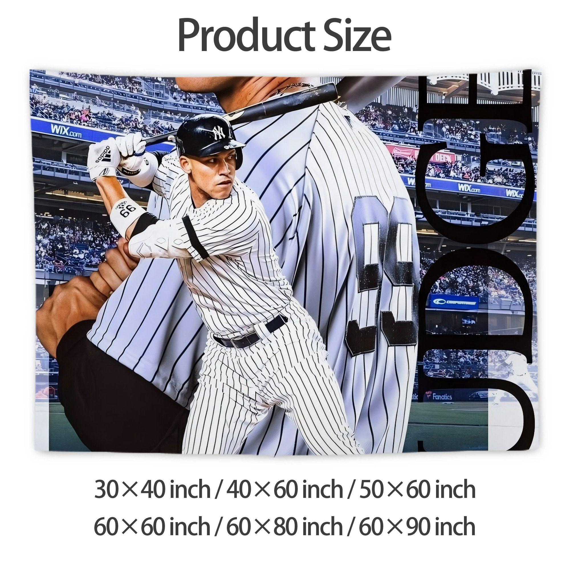 Aaron Judge 99 All Rise Wall Tapestry For Bedroom Aesthetic – Boho Style Polyester Fabric Wall Hanging With Hooks – 60 X 90 Inch Large Size, Lightweight, Durable, Easy To Hang