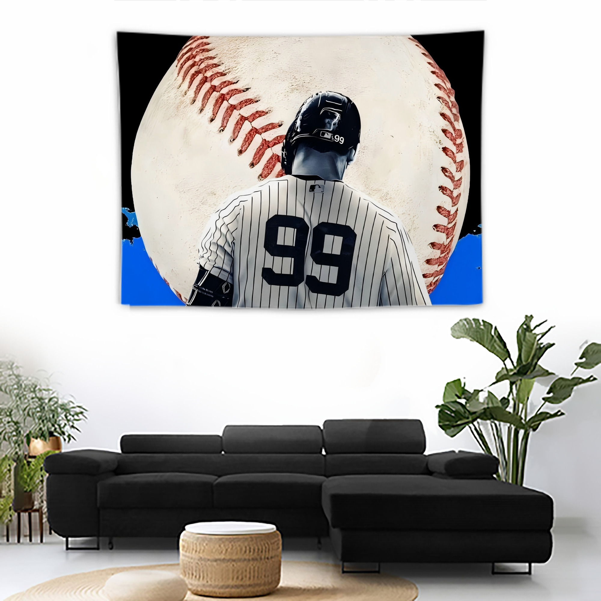 Aaron Judge 99 All Rise Wall Tapestry For Bedroom Aesthetic – Boho Style Polyester Fabric Wall Hanging With Hooks – 60 X 90 Inch Large Size, Lightweight, Durable, Easy To Hang