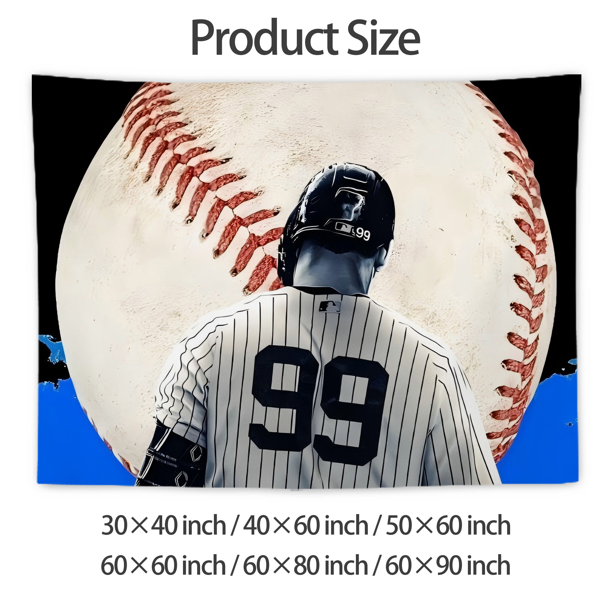 Aaron Judge 99 All Rise Wall Tapestry For Bedroom Aesthetic – Boho Style Polyester Fabric Wall Hanging With Hooks – 60 X 90 Inch Large Size, Lightweight, Durable, Easy To Hang