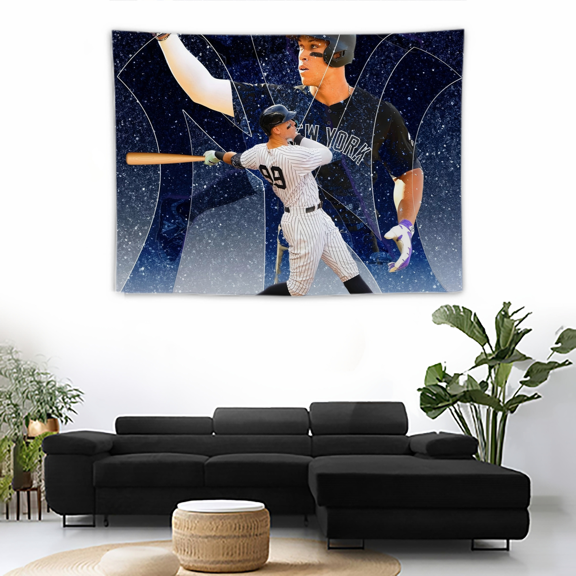 Aaron Judge 99 All Rise Wall Tapestry For Bedroom Aesthetic – Boho Style Polyester Fabric Wall Hanging With Hooks – 60 X 90 Inch Large Size, Lightweight, Durable, Easy To Hang