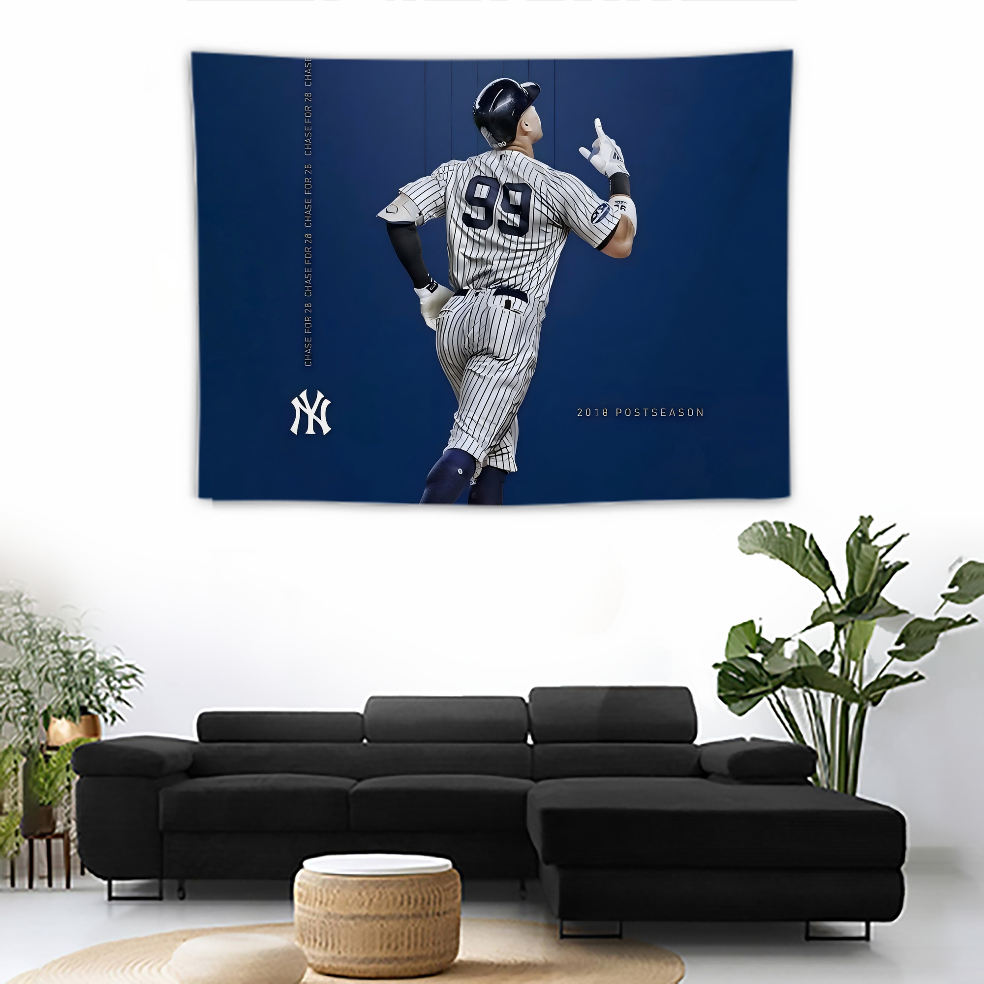 Aaron Judge 99 All Rise Wall Tapestry For Bedroom Aesthetic – Boho Style Polyester Fabric Wall Hanging With Hooks – 60 X 90 Inch Large Size, Lightweight, Durable, Easy To Hang