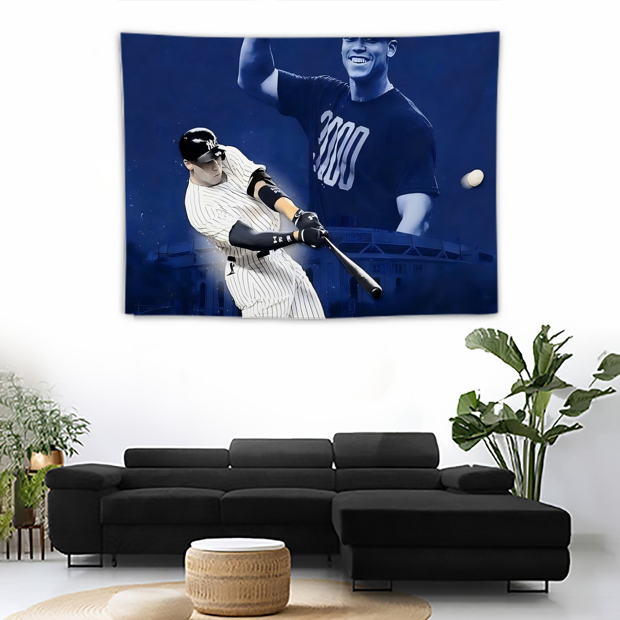 Aaron Judge It‘s All Rise Season Wall Tapestry For Bedroom Aesthetic – Boho Style Polyester Fabric Wall Hanging With Hooks – 60 X 90 Inch Large Size, Lightweight, Durable, Easy To Hang