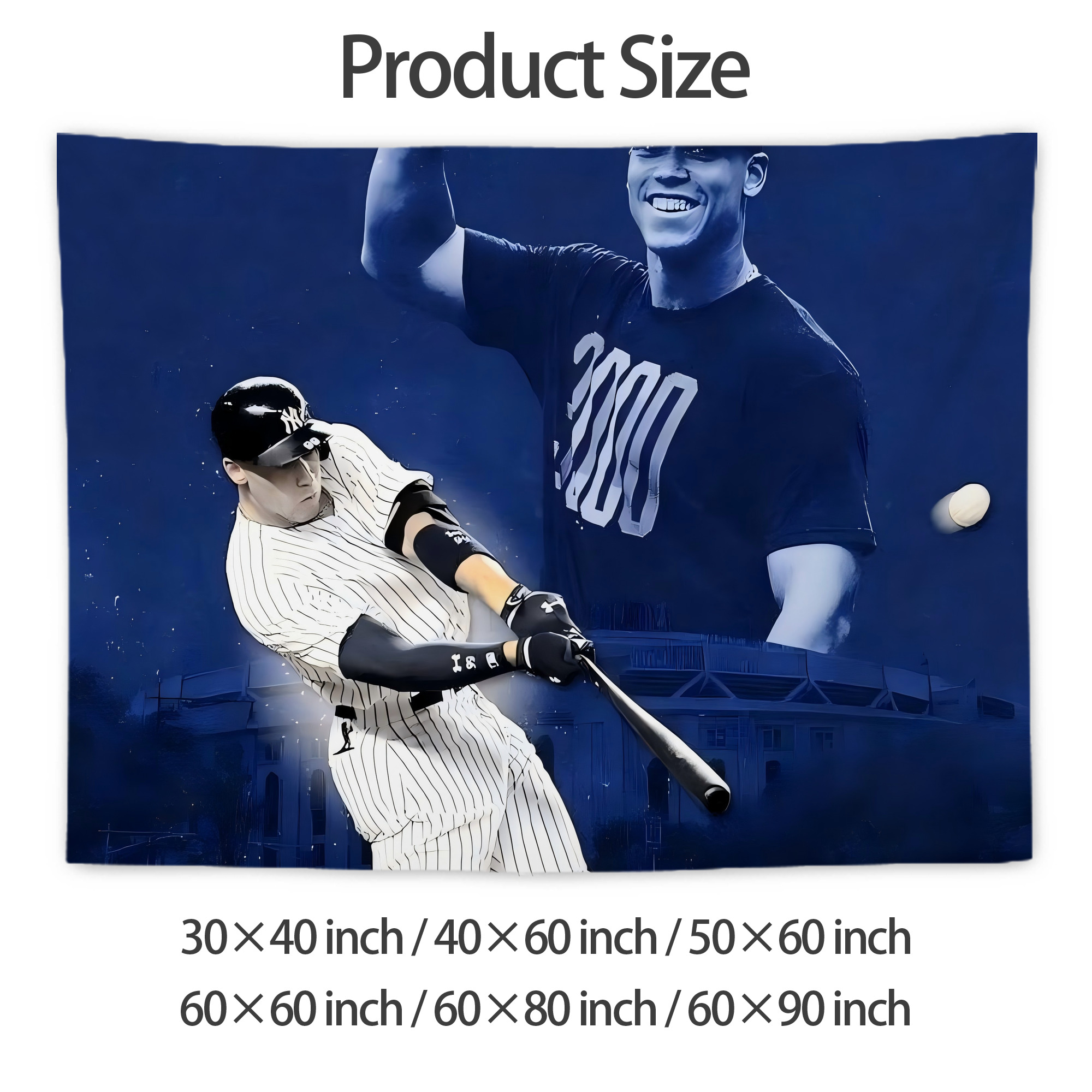 Aaron Judge It‘s All Rise Season Wall Tapestry For Bedroom Aesthetic – Boho Style Polyester Fabric Wall Hanging With Hooks – 60 X 90 Inch Large Size, Lightweight, Durable, Easy To Hang