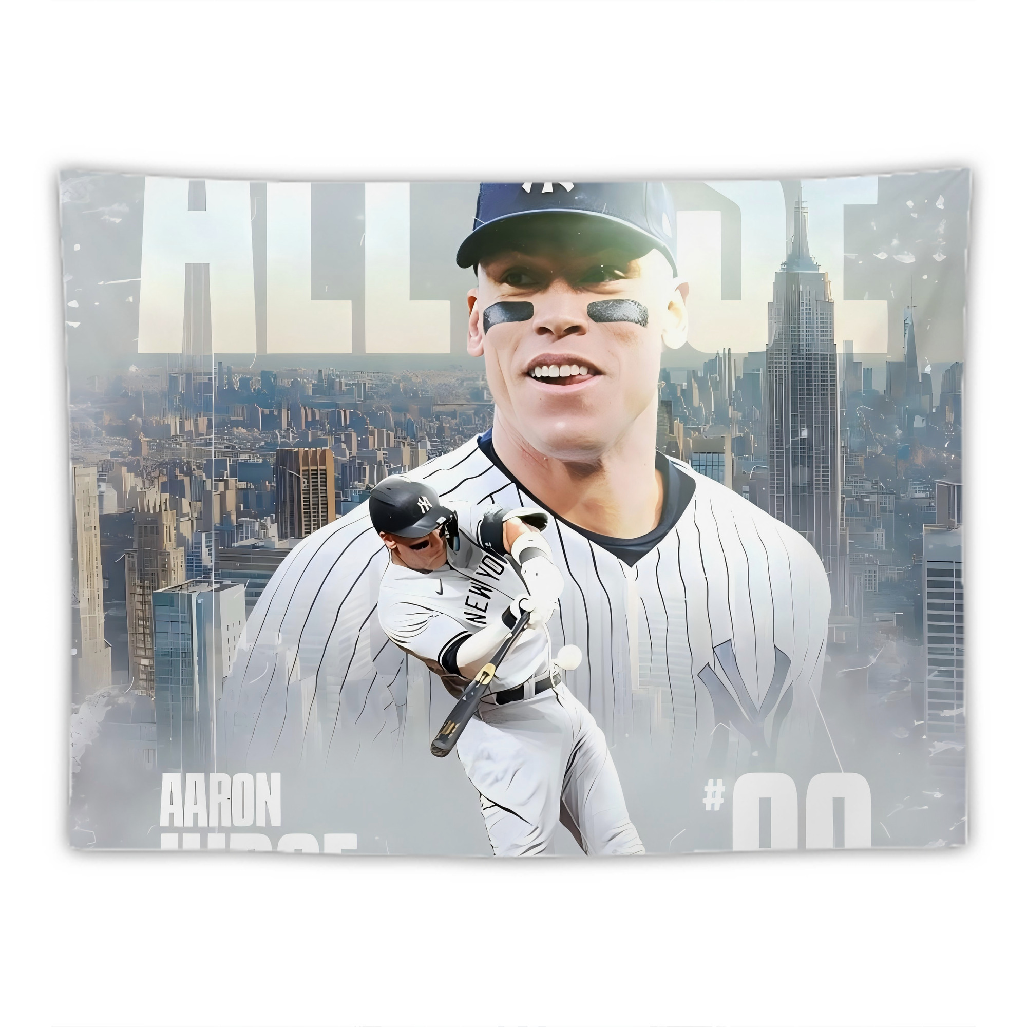 Aaron Judge 99 All Rise Wall Tapestry For Bedroom Aesthetic – Boho Style Polyester Fabric Wall Hanging With Hooks – 60 X 90 Inch Large Size, Lightweight, Durable, Easy To Hang