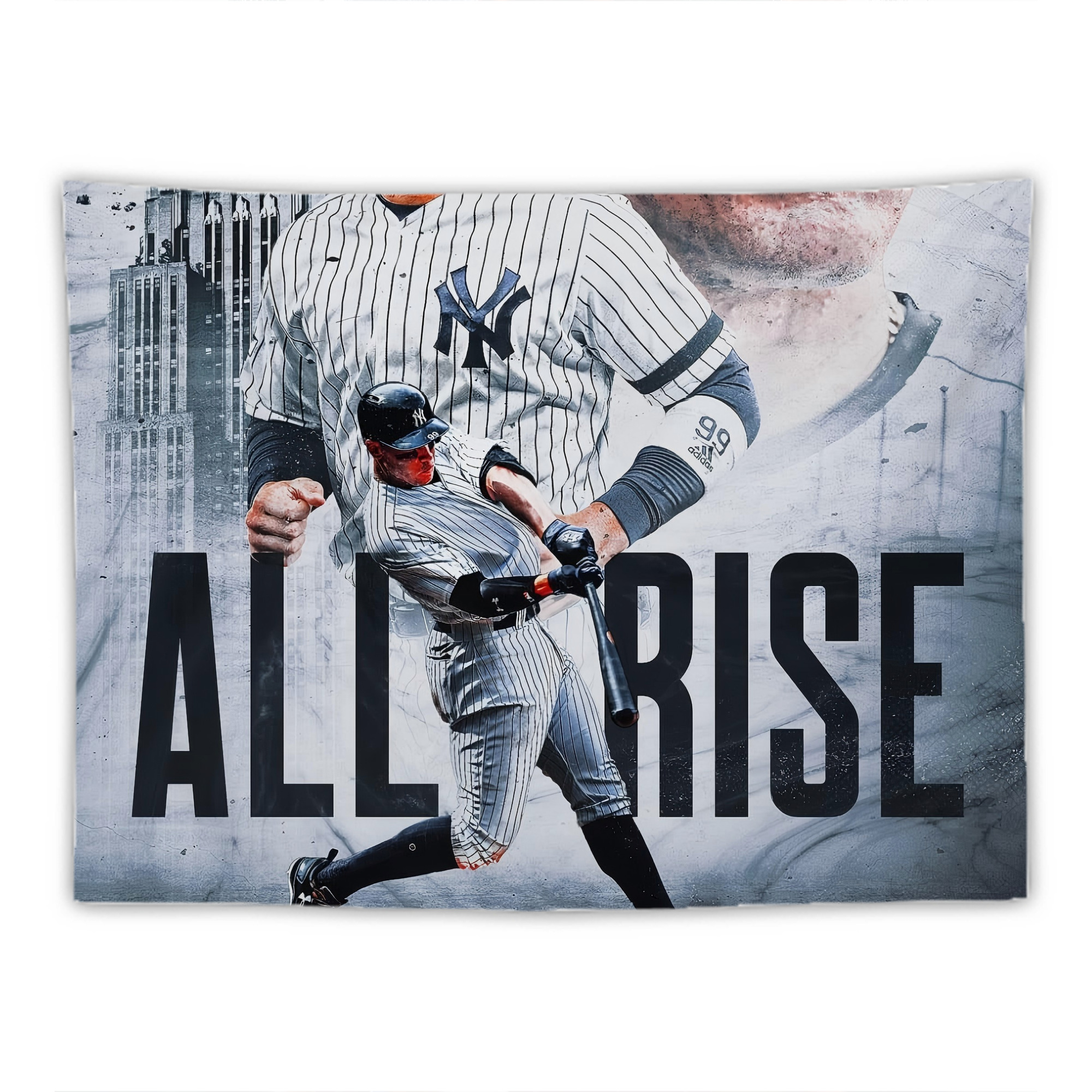Aaron Judge 99 All Rise Wall Tapestry For Bedroom Aesthetic – Boho Style Polyester Fabric Wall Hanging With Hooks – 60 X 90 Inch Large Size, Lightweight, Durable, Easy To Hang