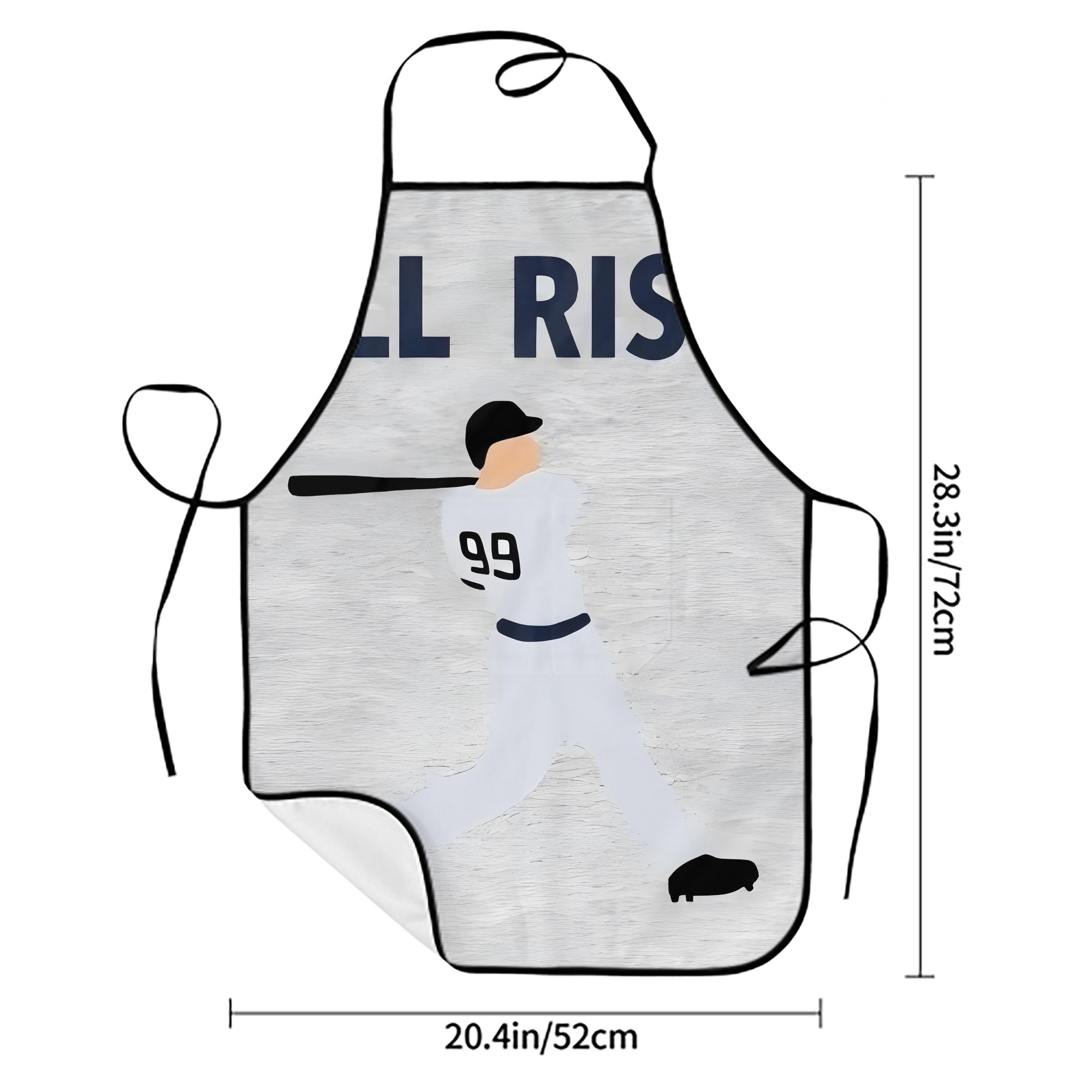 Aaron Judge 99 All Rise Stain-Resistant Polyester Apron With Pocket – Full Print, Waterproof, Anti-Wrinkle, Anti-Pilling – Ideal For Kitchen, BBQ, Restaurant, Salon & More