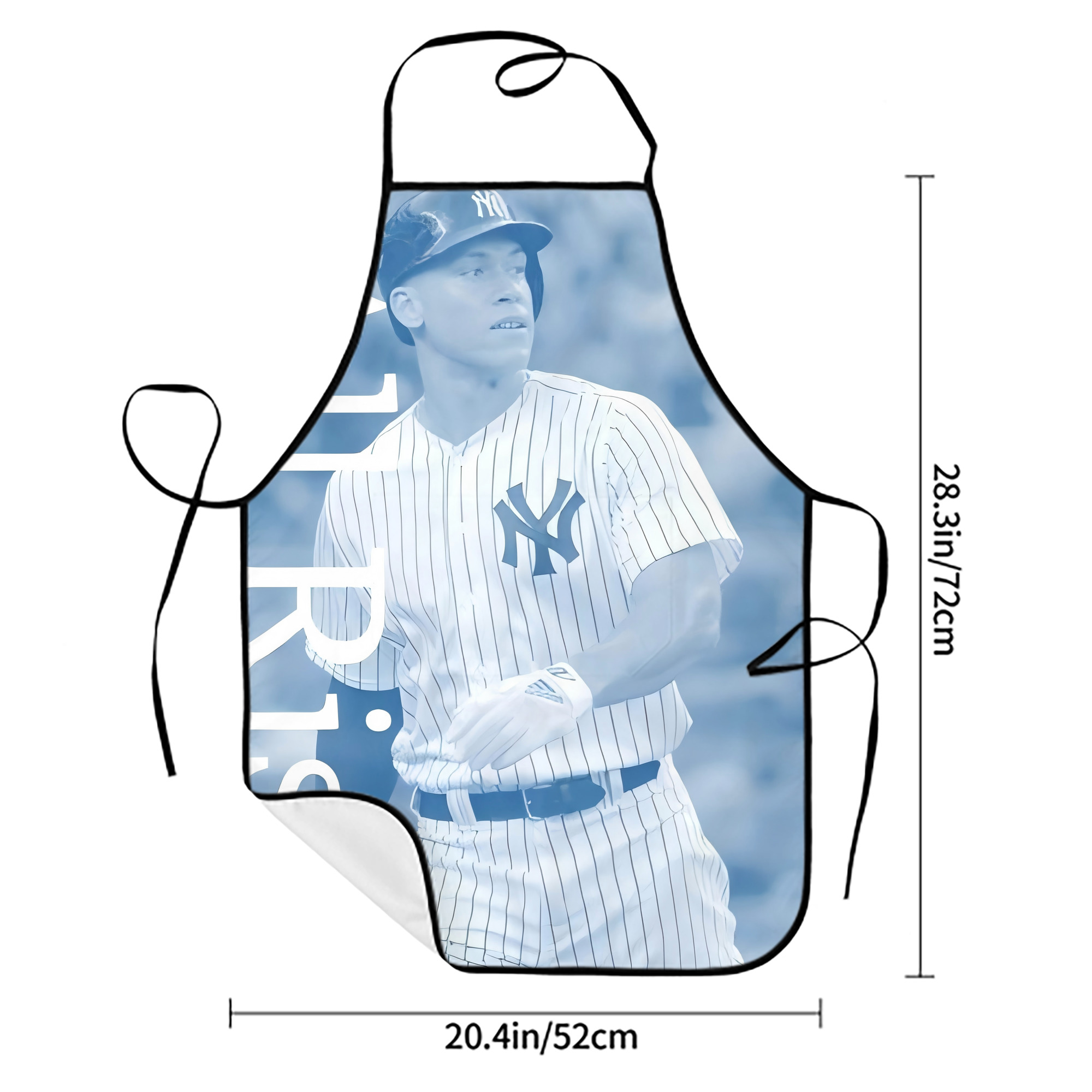 Aaron Judge 99 All Rise Stain-Resistant Polyester Apron With Pocket – Full Print, Waterproof, Anti-Wrinkle, Anti-Pilling – Ideal For Kitchen, BBQ, Restaurant, Salon & More