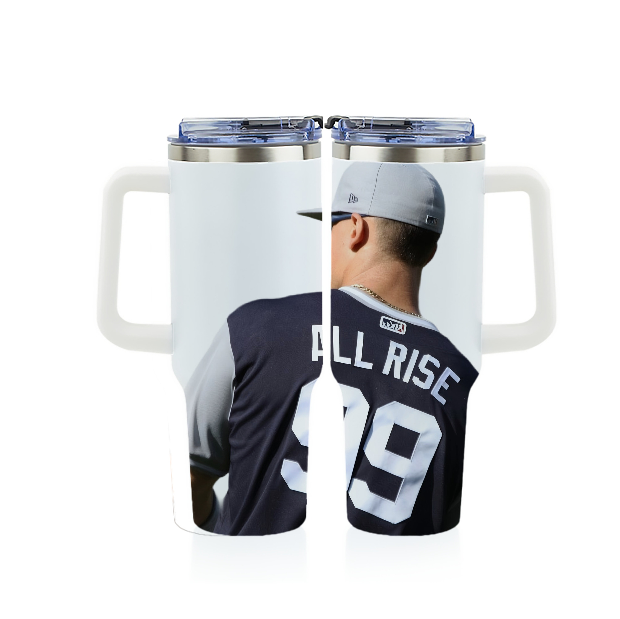 Aaron Judge 99 All Rise 40oz Full Wrap Car Tumbler – Durable Stainless Steel Travel Mug With Vibrant UV Print – Double Wall Insulated, Fits Most Car Cup Holders