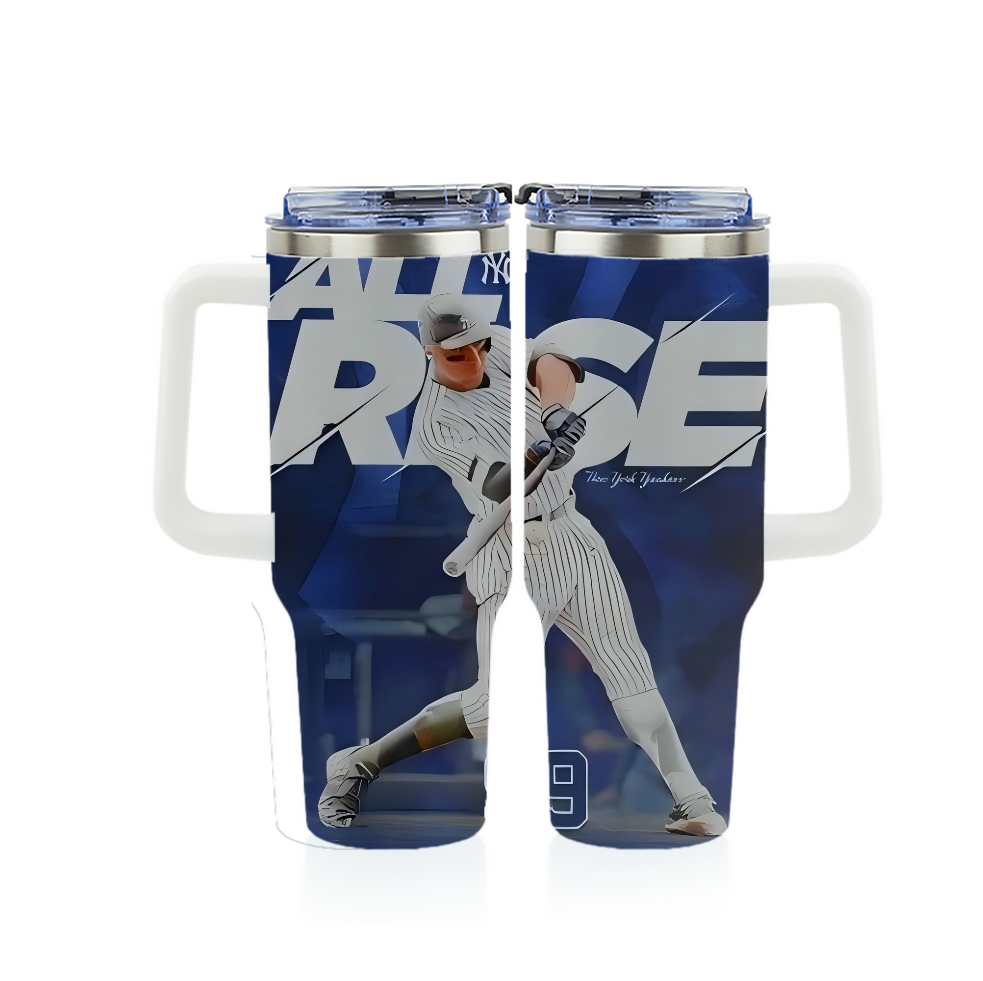 Aaron Judge 99 All Rise 40oz Full Wrap Car Tumbler – Durable Stainless Steel Travel Mug With Vibrant UV Print – Double Wall Insulated, Fits Most Car Cup Holders