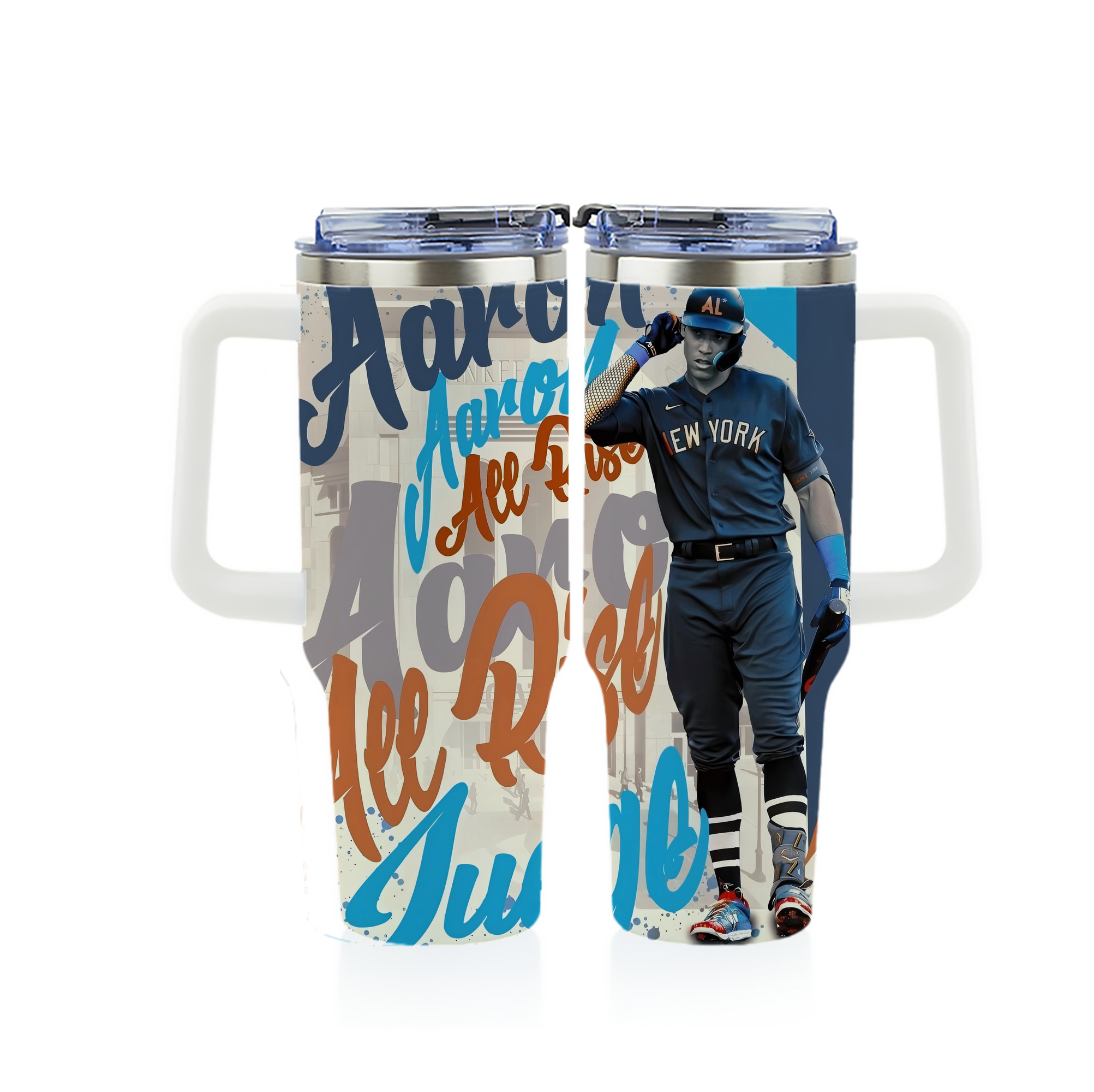 Aaron Judge 99 All Rise 40oz Full Wrap Car Tumbler – Durable Stainless Steel Travel Mug With Vibrant UV Print – Double Wall Insulated, Fits Most Car Cup Holders