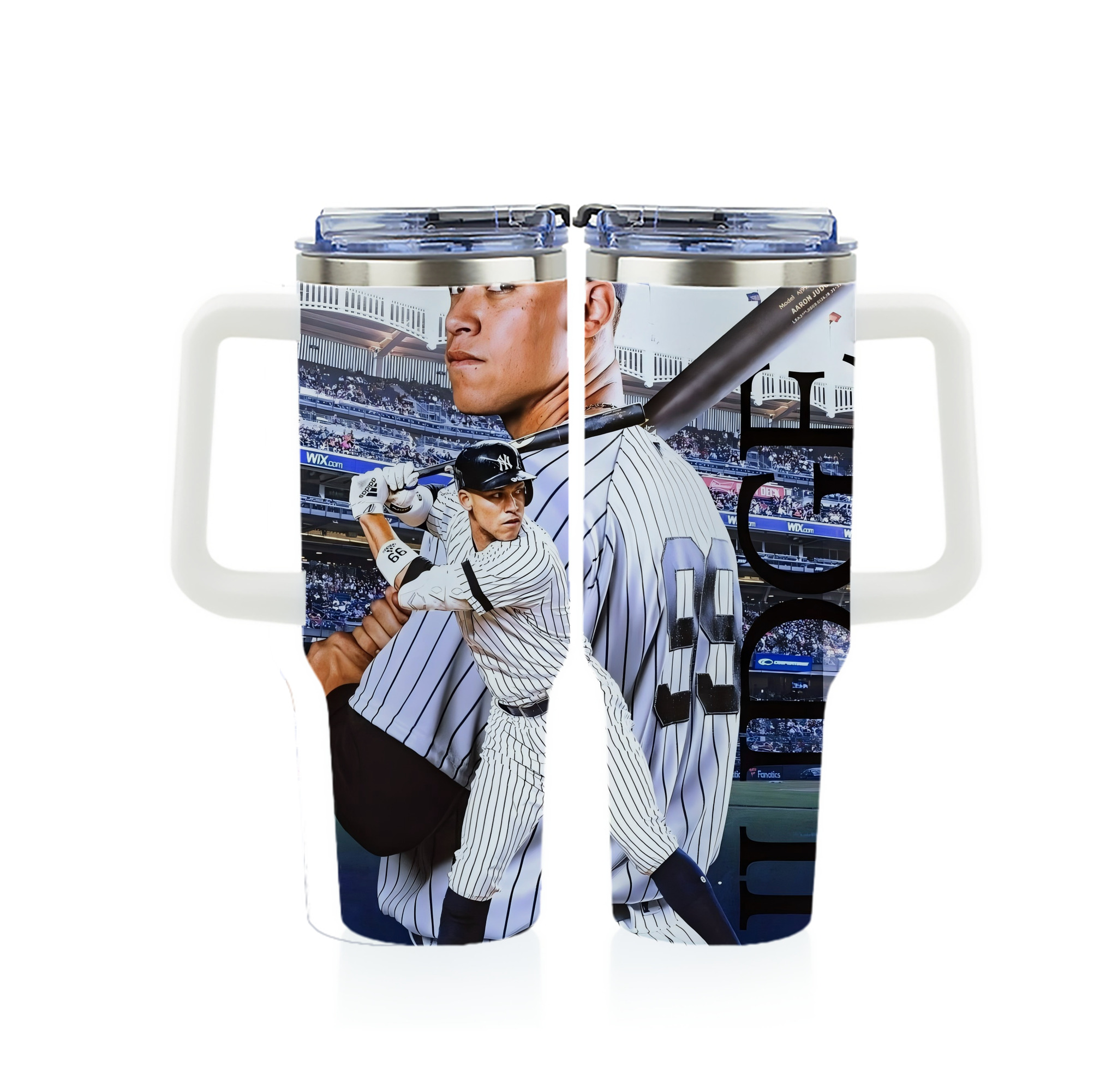 Aaron Judge 99 All Rise 40oz Full Wrap Car Tumbler – Durable Stainless Steel Travel Mug With Vibrant UV Print – Double Wall Insulated, Fits Most Car Cup Holders