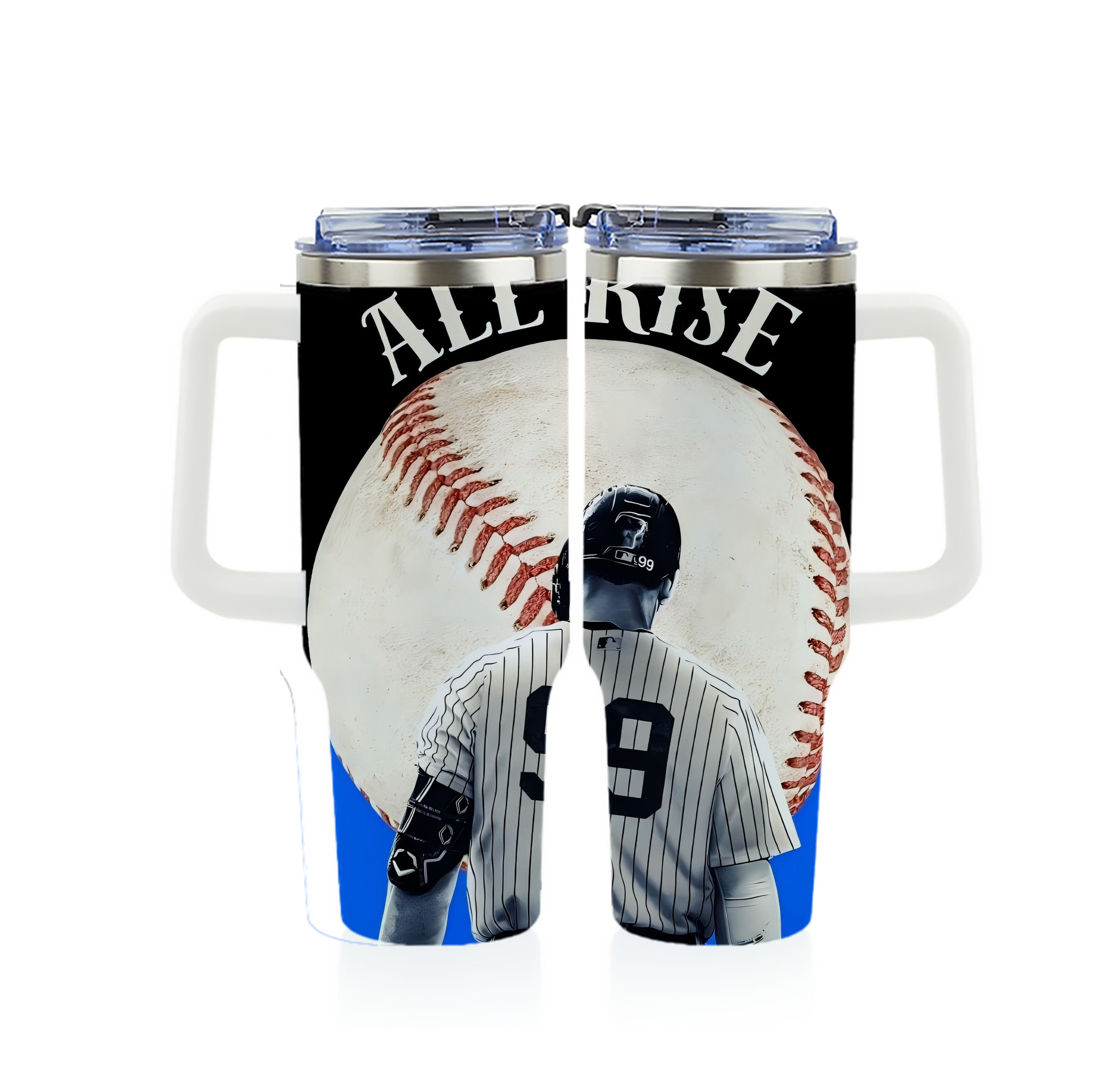 Aaron Judge 99 All Rise 40oz Full Wrap Car Tumbler – Durable Stainless Steel Travel Mug With Vibrant UV Print – Double Wall Insulated, Fits Most Car Cup Holders