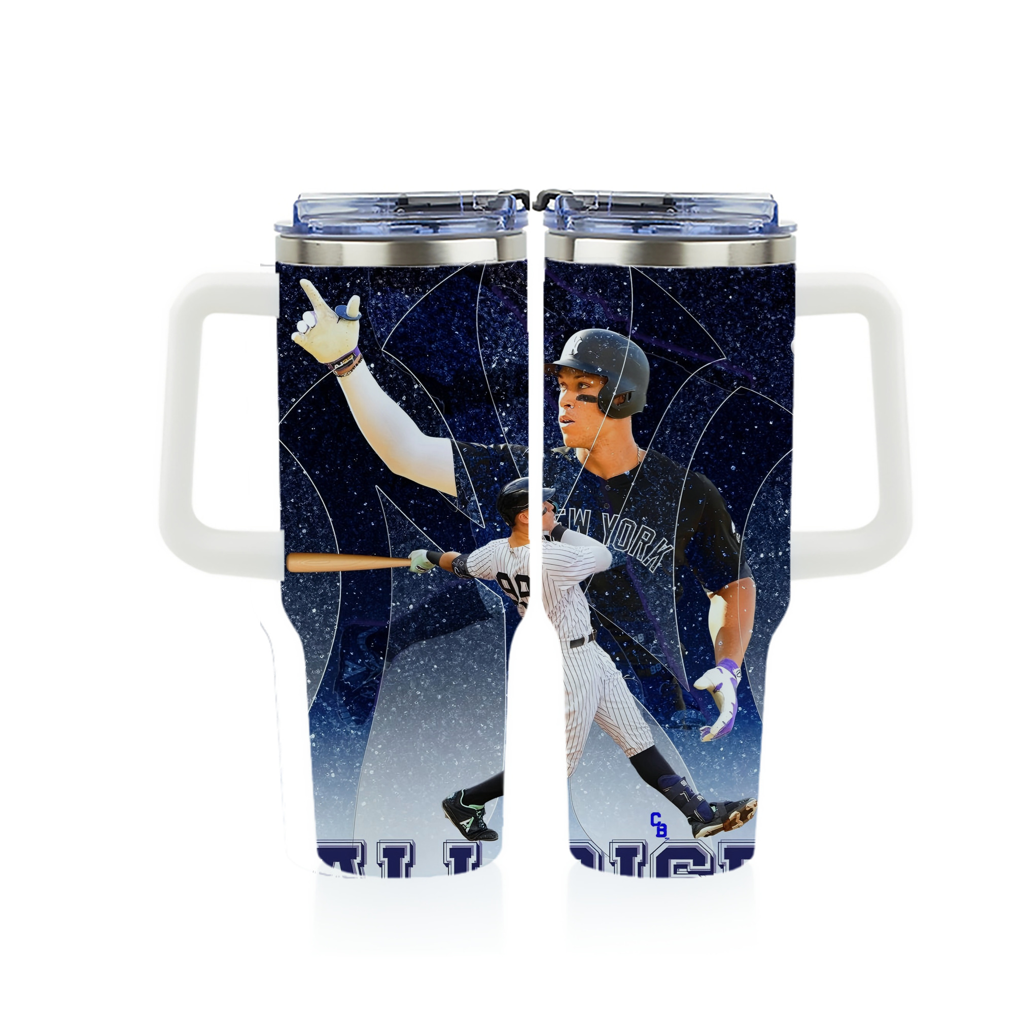 Aaron Judge 99 All Rise 40oz Full Wrap Car Tumbler – Durable Stainless Steel Travel Mug With Vibrant UV Print – Double Wall Insulated, Fits Most Car Cup Holders