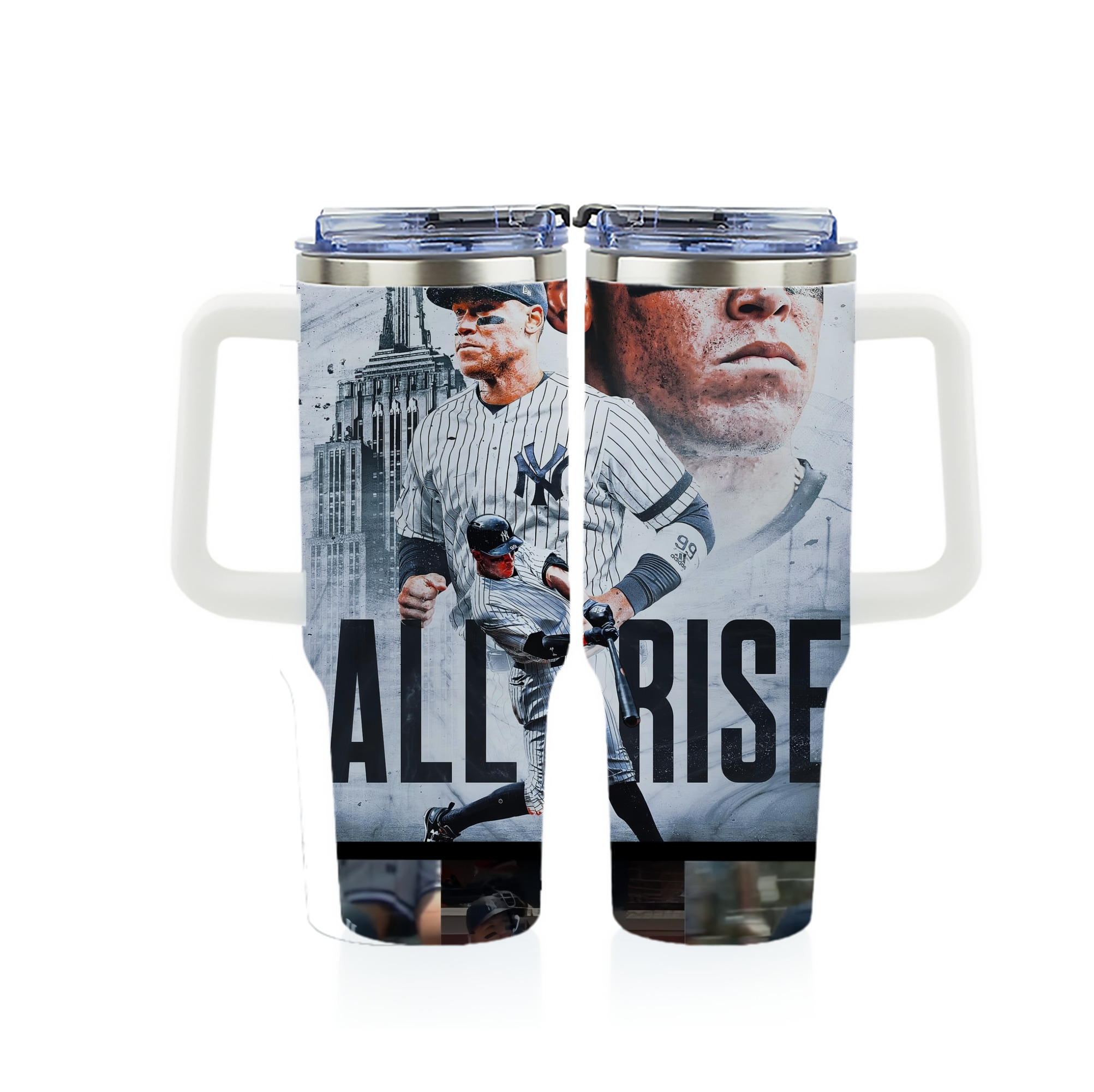 Aaron Judge 99 All Rise 40oz Full Wrap Car Tumbler – Durable Stainless Steel Travel Mug With Vibrant UV Print – Double Wall Insulated, Fits Most Car Cup Holders