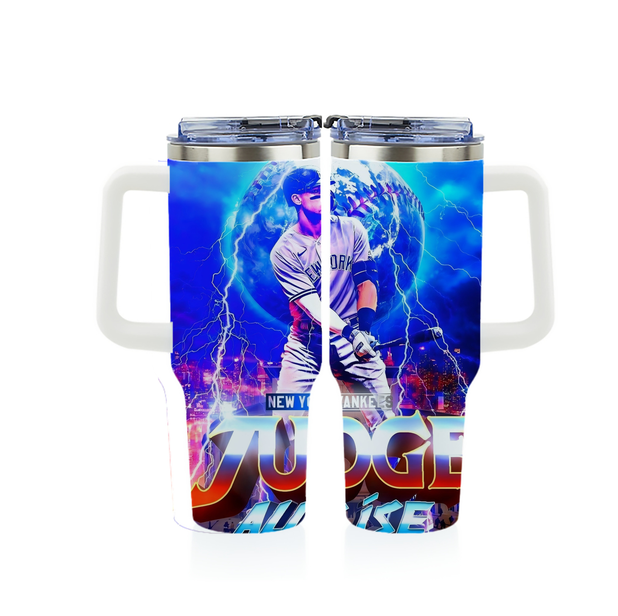 Aaron Judge 99 All Rise 40oz Full Wrap Car Tumbler – Durable Stainless Steel Travel Mug With Vibrant UV Print – Double Wall Insulated, Fits Most Car Cup Holders