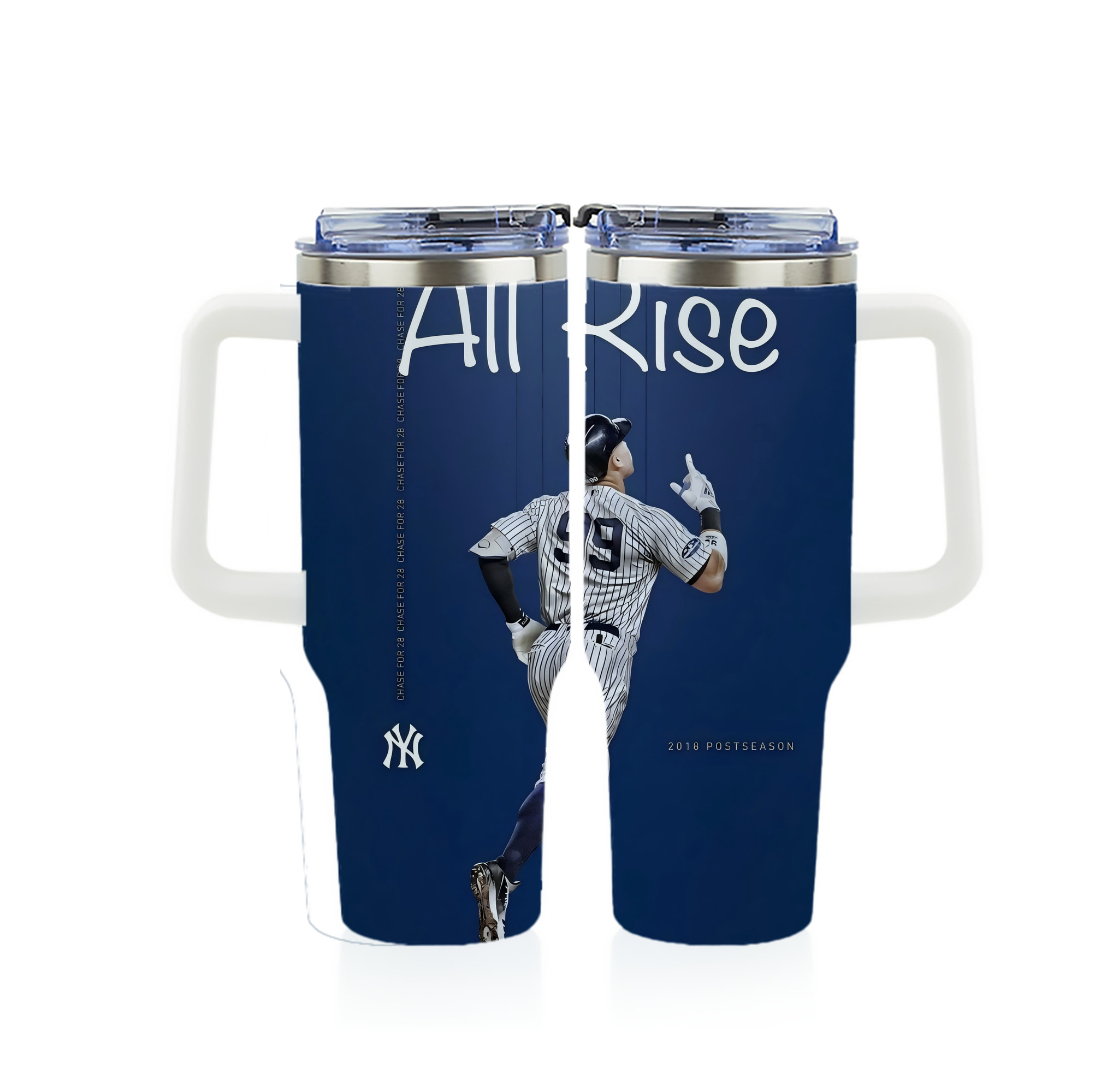 Aaron Judge 99 All Rise 40oz Full Wrap Car Tumbler – Durable Stainless Steel Travel Mug With Vibrant UV Print – Double Wall Insulated, Fits Most Car Cup Holders