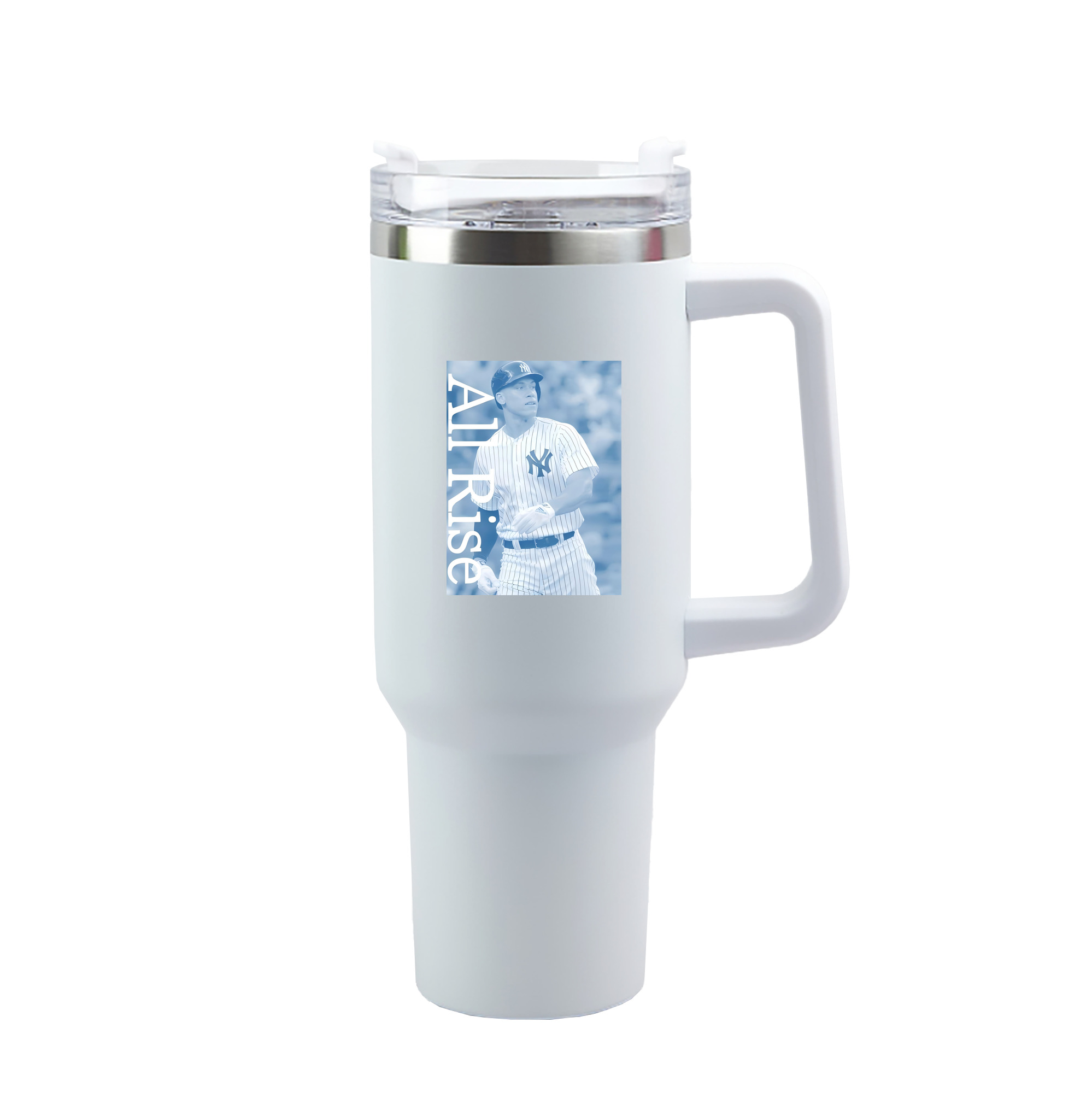 Aaron Judge 99 All Rise 40oz Handle Car Tumbler – Durable Stainless Steel Travel Mug With UV Print – Double Wall Insulated, Fits Most Car Cup Holders